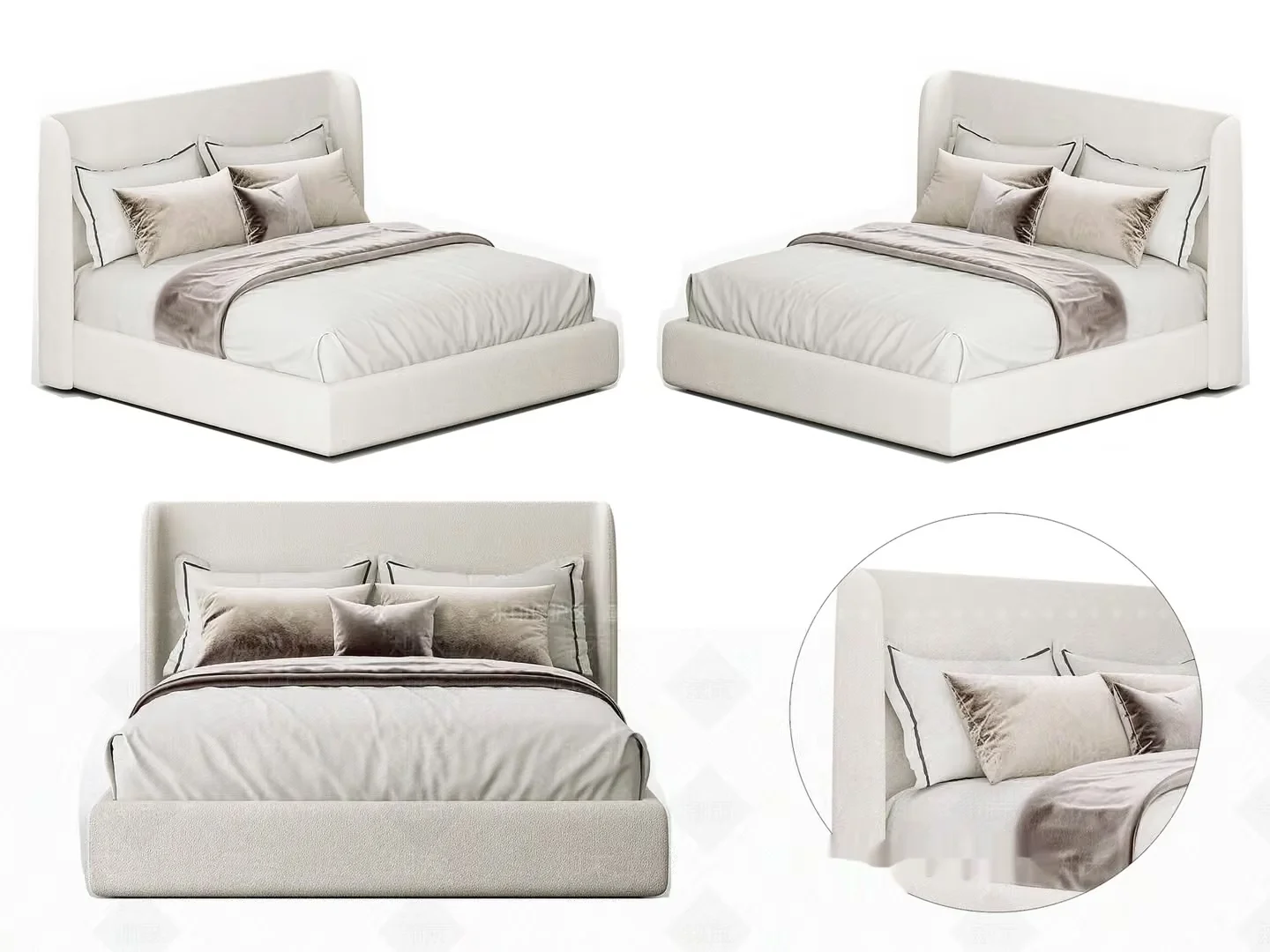 Modern Bed Frame 3D Model – 16460 – CORONA Render