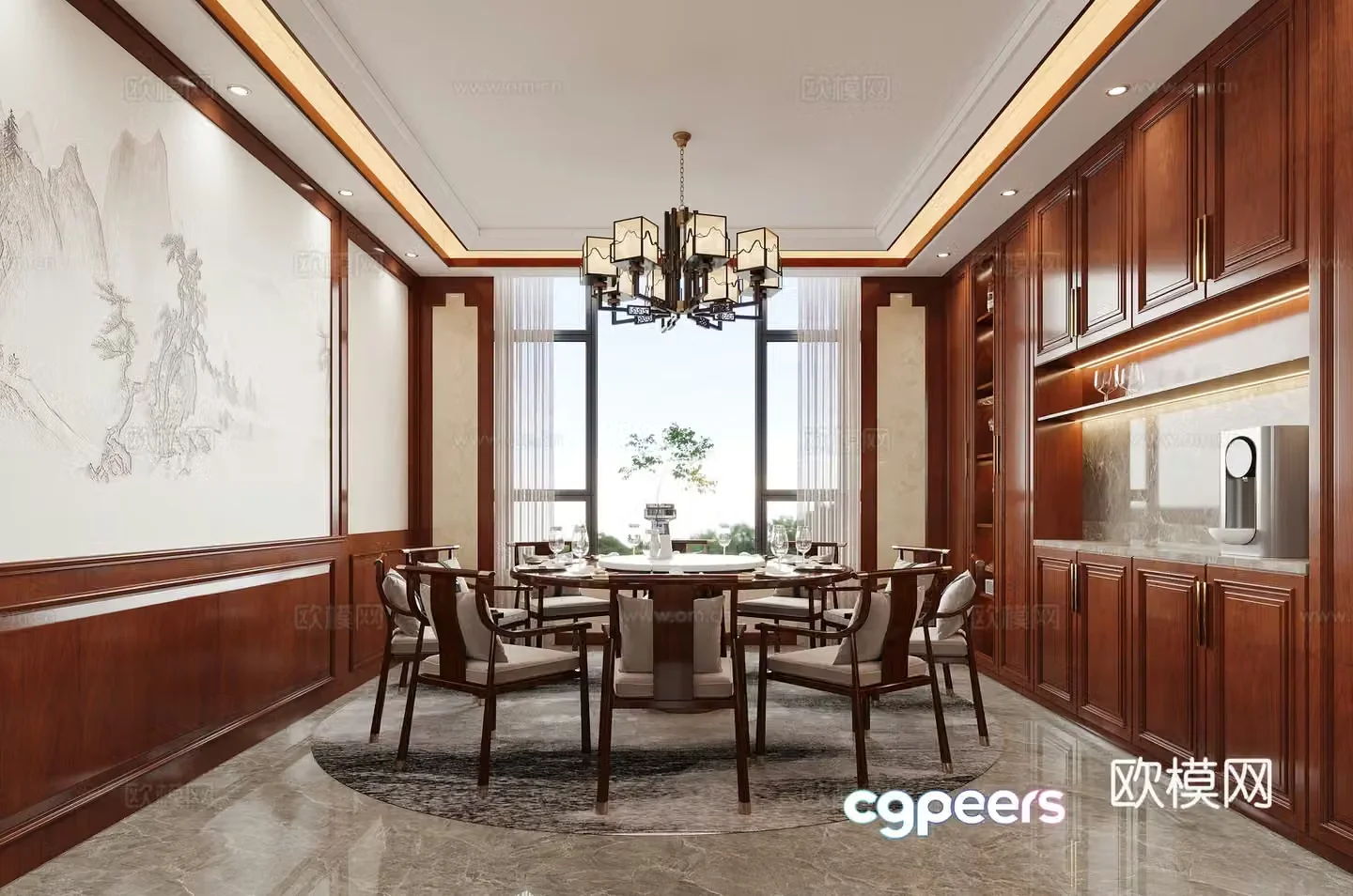 New Chinese restaurant 3d model
