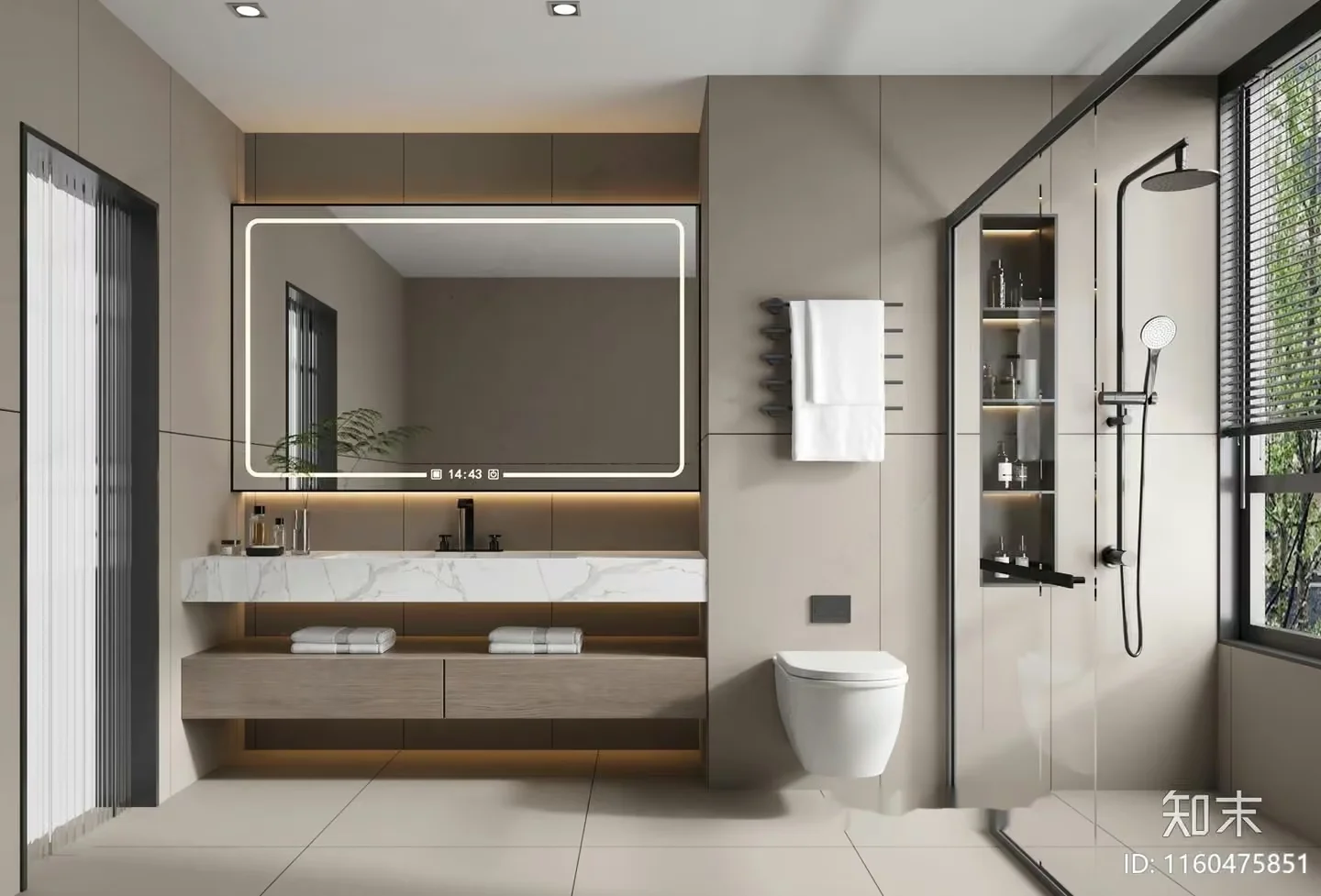 Modern Bathroom Interior 3D Model – 21032 – VRAY Render