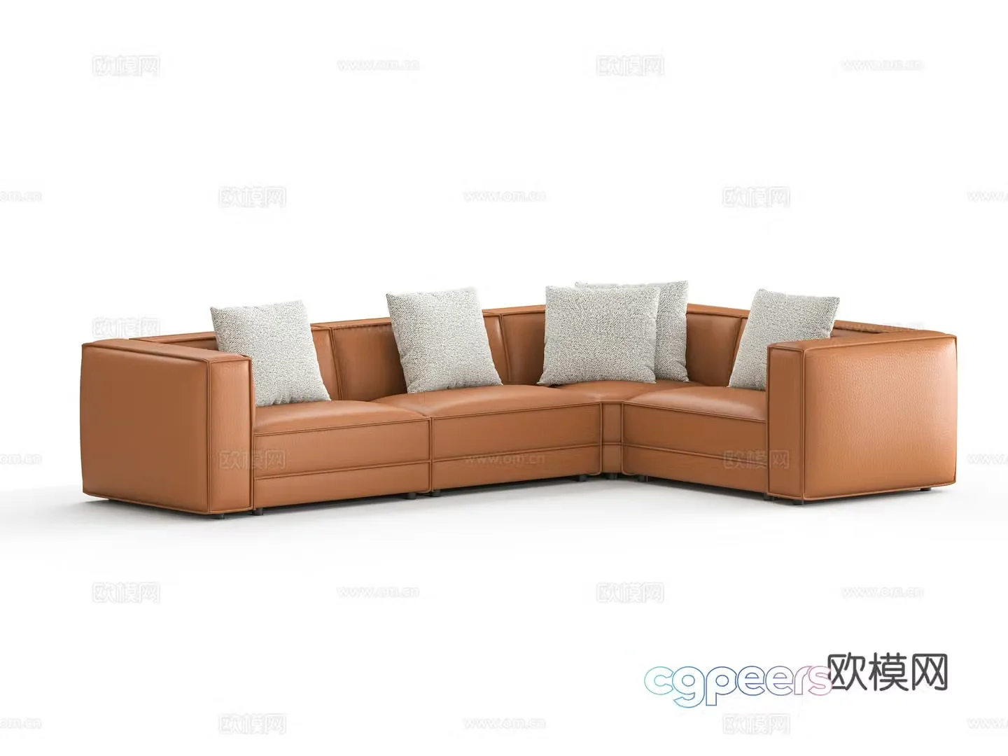 Italian leather multiplayer sofa 3D model