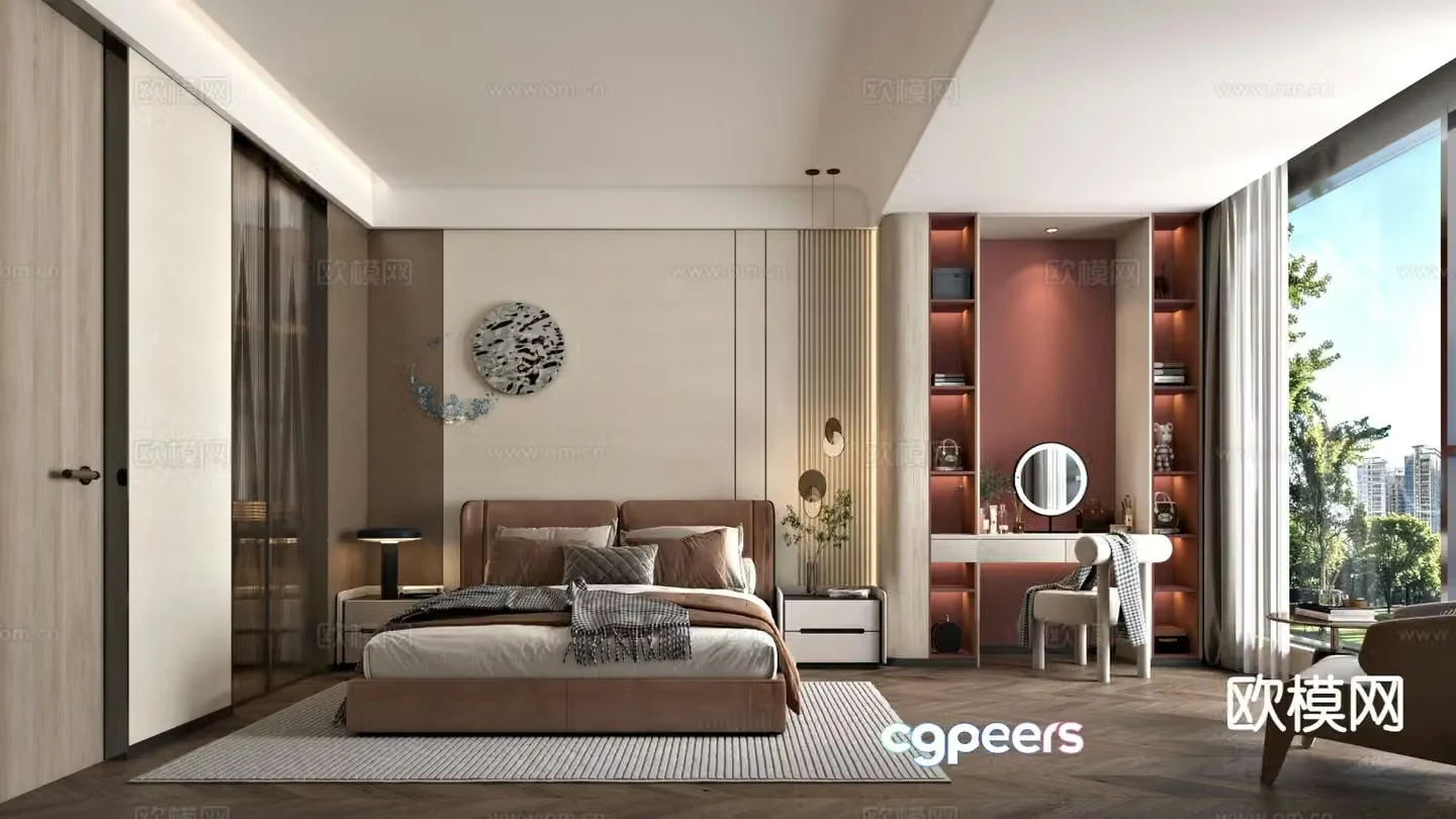 Modern bedroom master bedroom 3d model