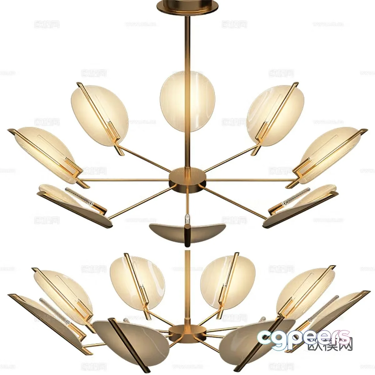 Modern light luxury decorative chandeliers 3d model