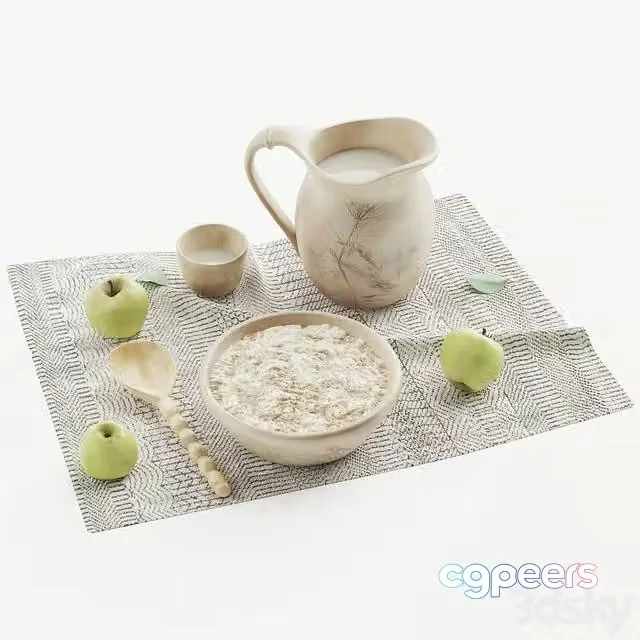3ds Max Free – Decorative set Simple food