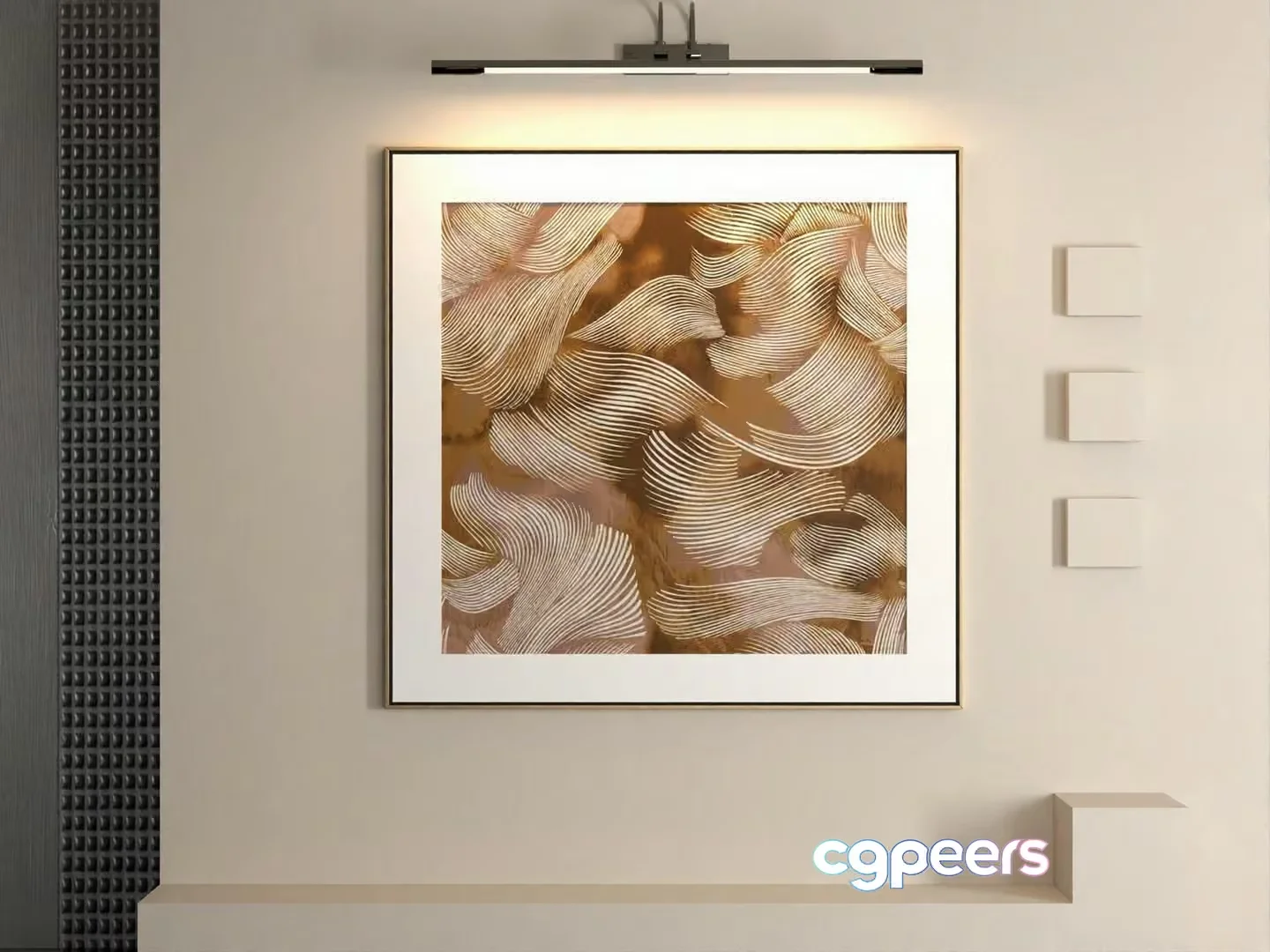 Modern Gold Abstract Art 3D Model – 18171 – VRAY Render