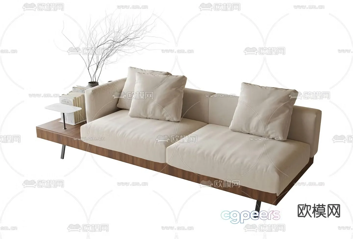 Medieval style double sofa 3d model