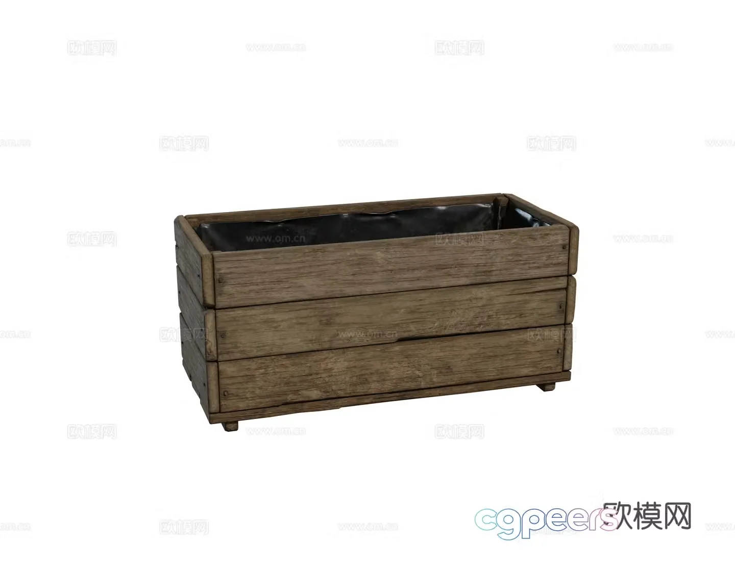 Modern retro vintage anticorrosion wood flower box wood flower box garden planting box combination 3D model