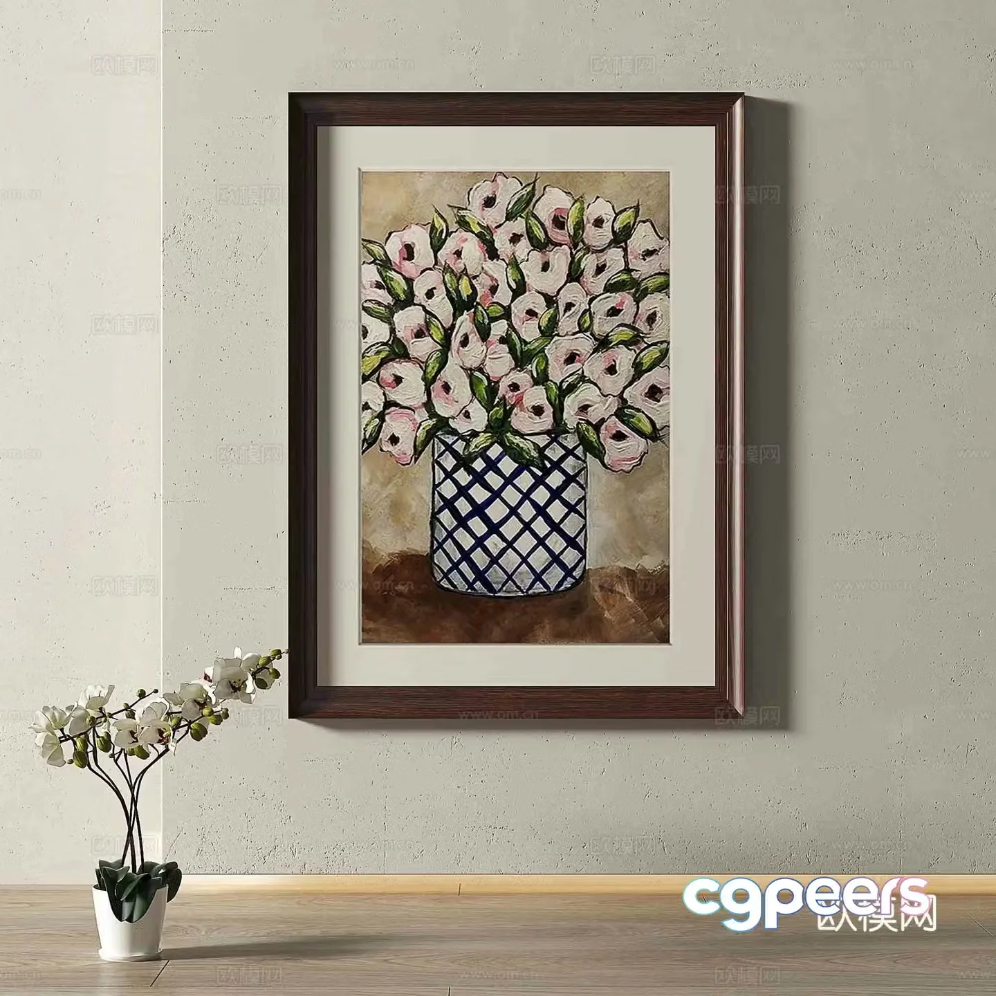 Modern European retro decorative painting 3d model