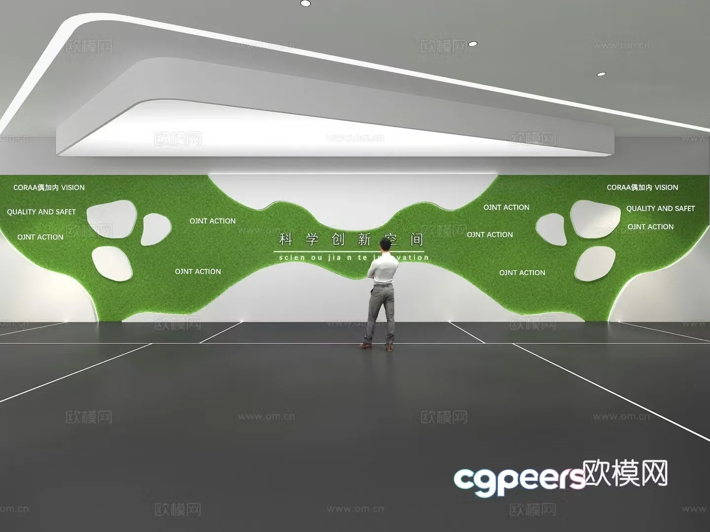 Cultural wall Corporate culture wall Display wall Theme wall Exhibition hall Campus culture Corridor 3D model