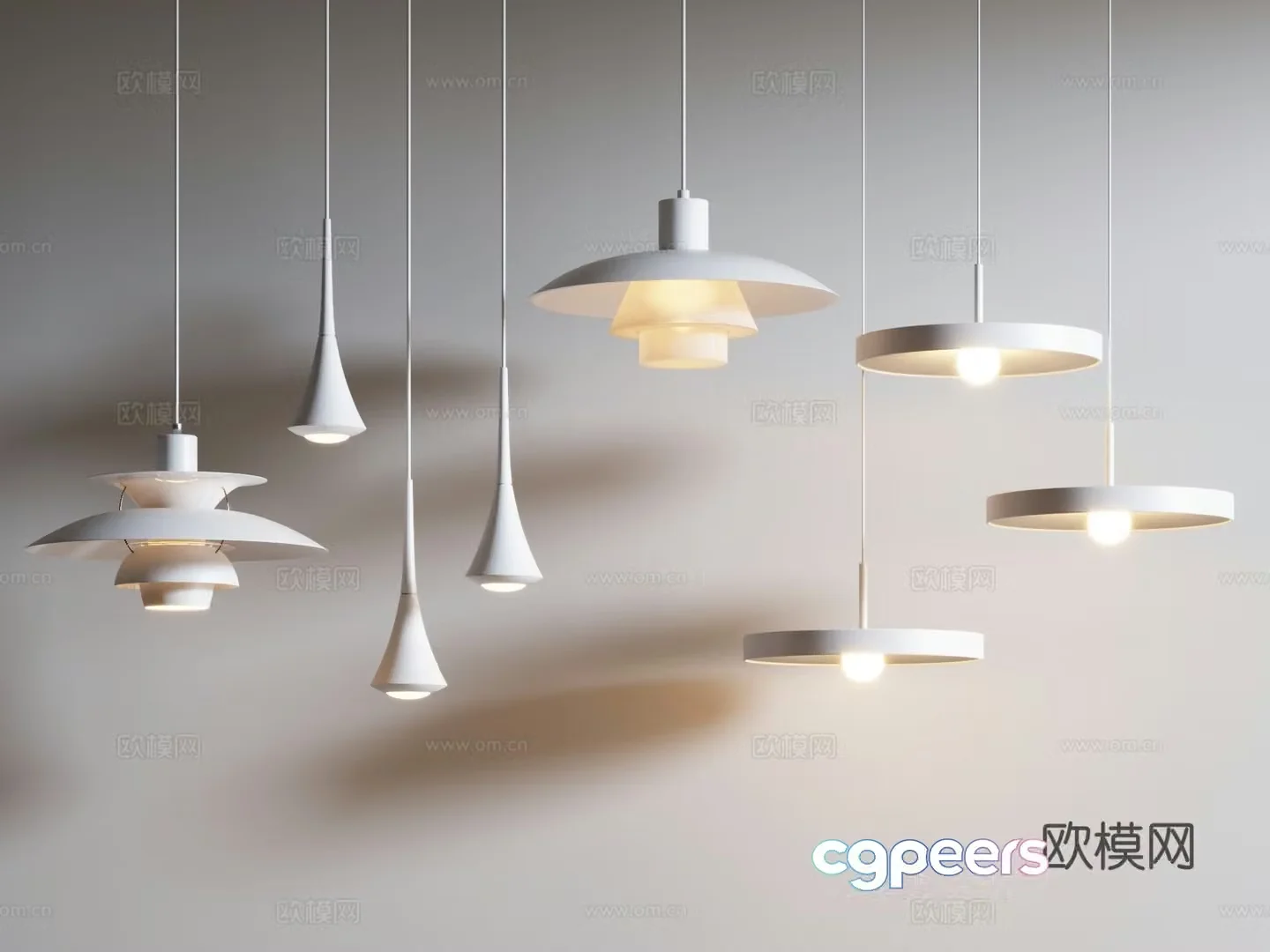 Modern bedside chandelier 3d model