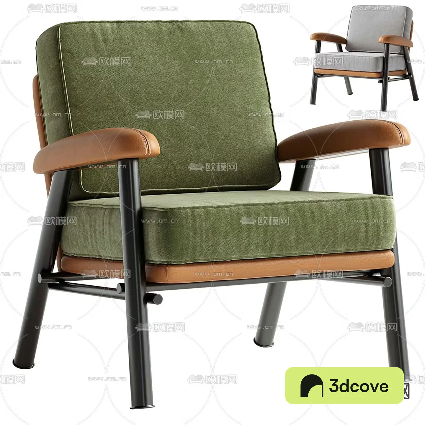 Green sofa chair leisure chair armchair
