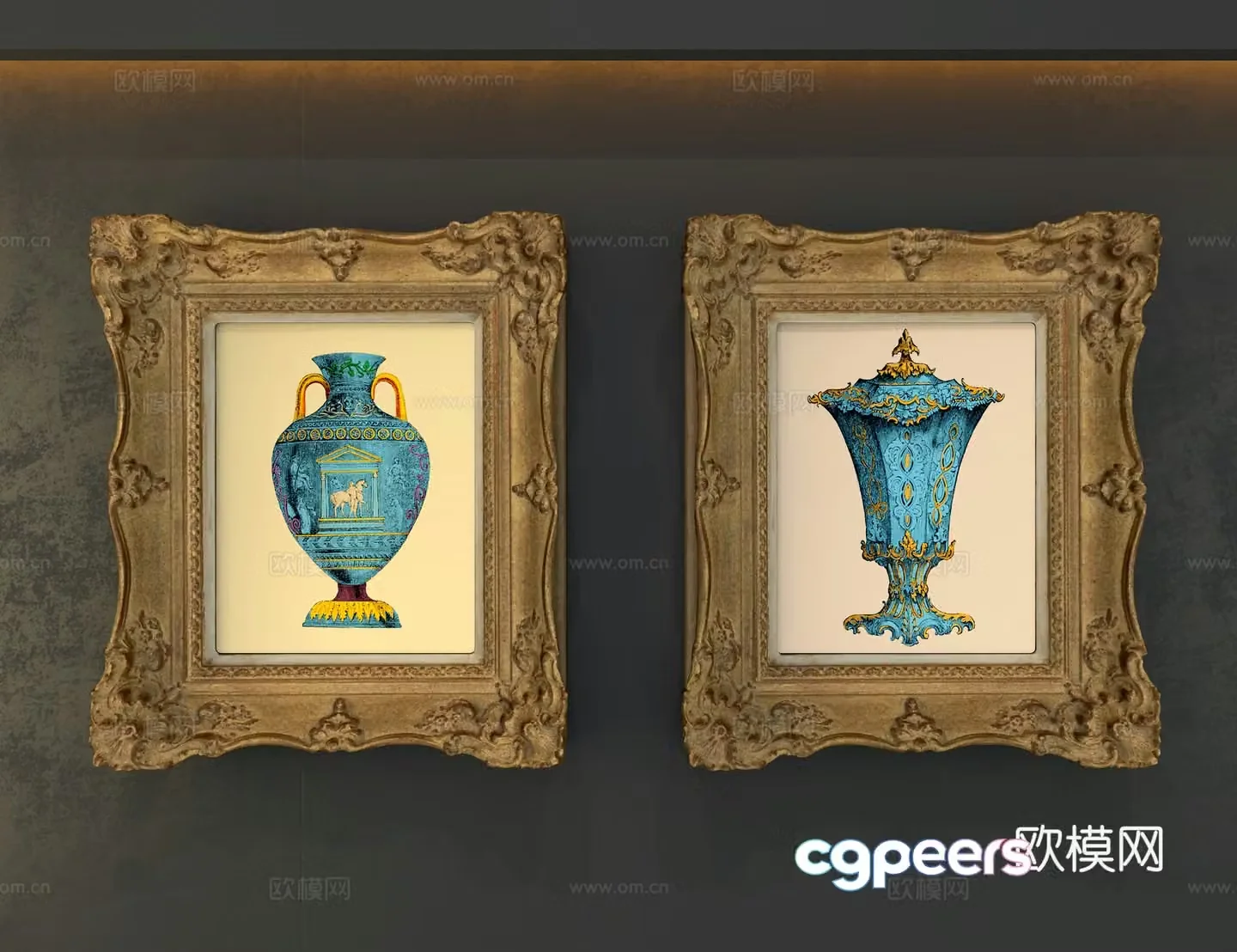 Retro decorative painting 3d model