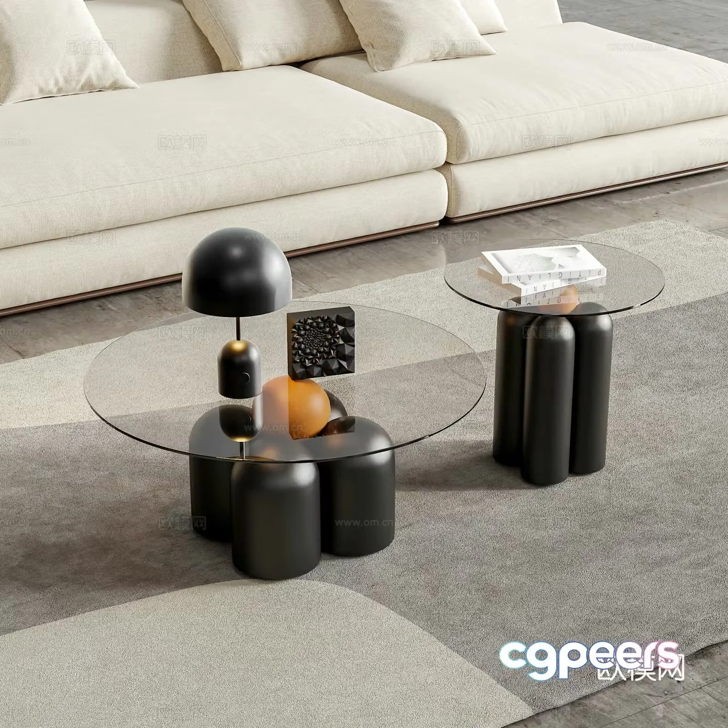 Modern mother-child coffee table 3d model