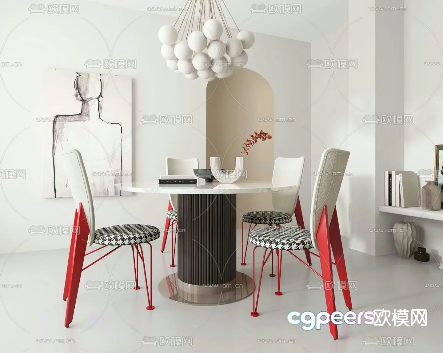 Modern Dining Room 3D Model – 9419 – VRAY Render
