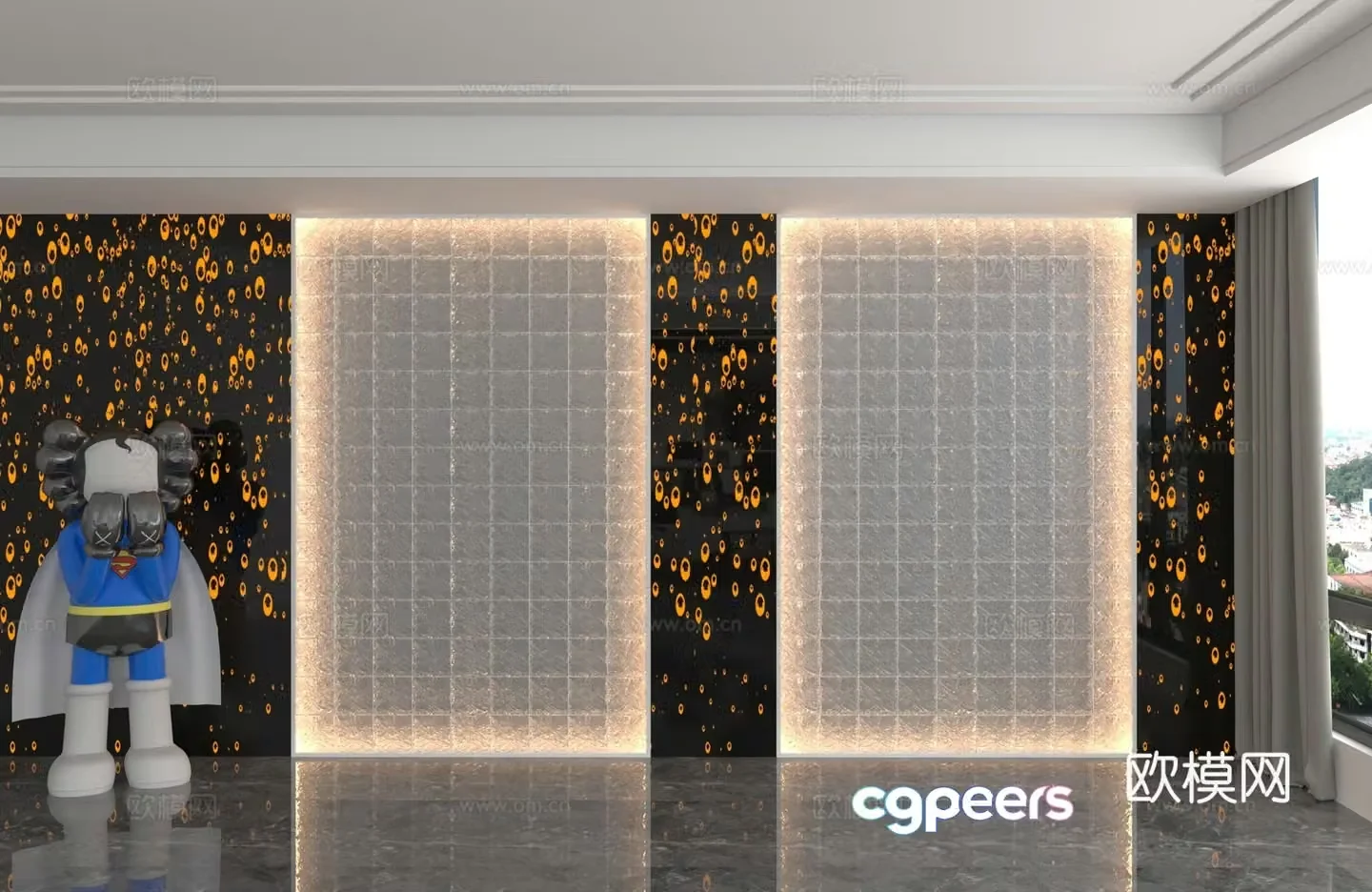 Modern background wall 3d model