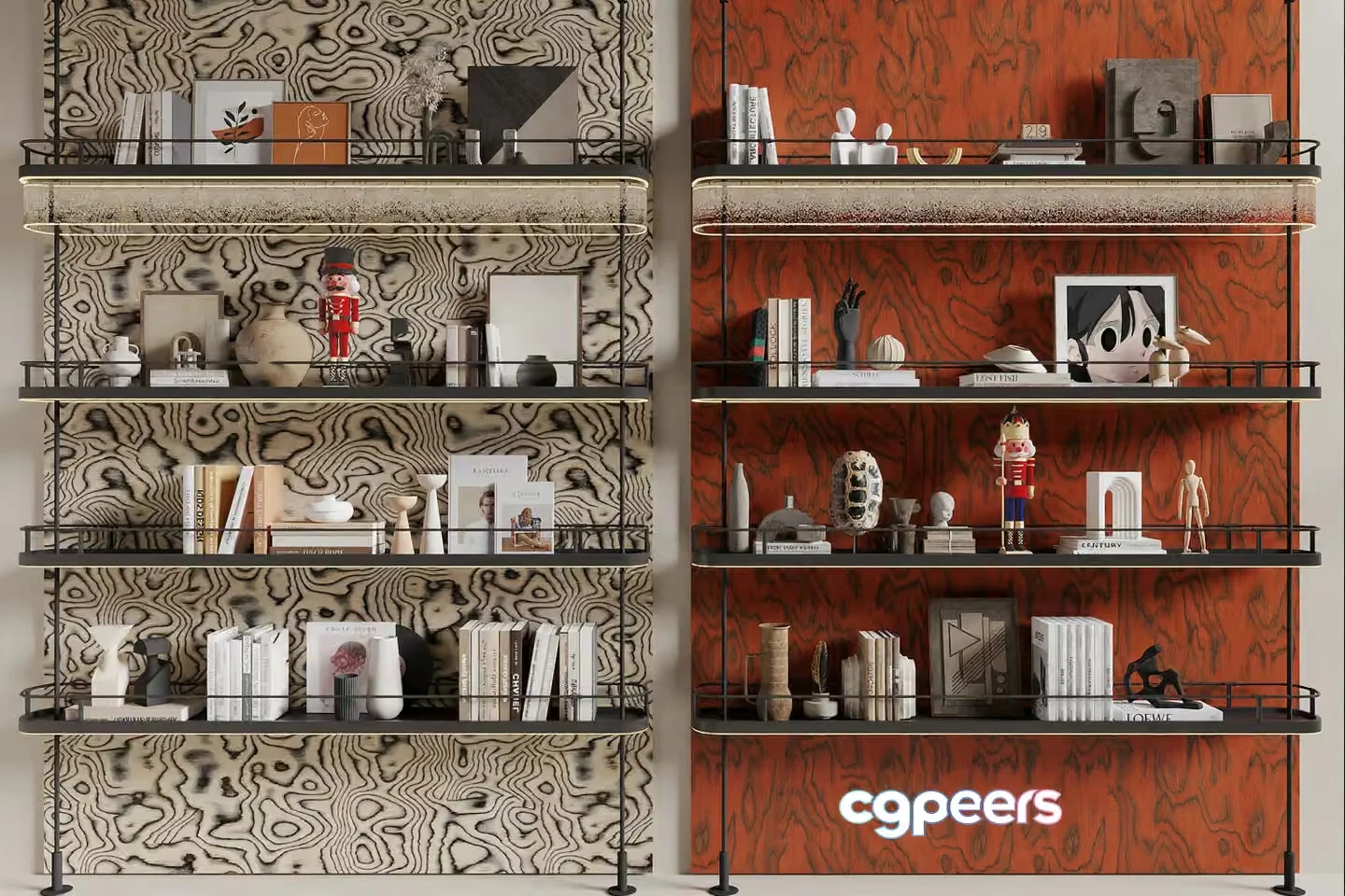 Modern Shelving Unit 3D Model – 5569 – CORONA Render