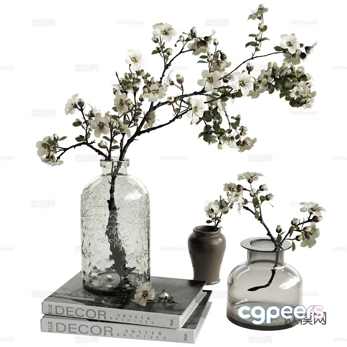 New Chinese vase flower art 3D model
