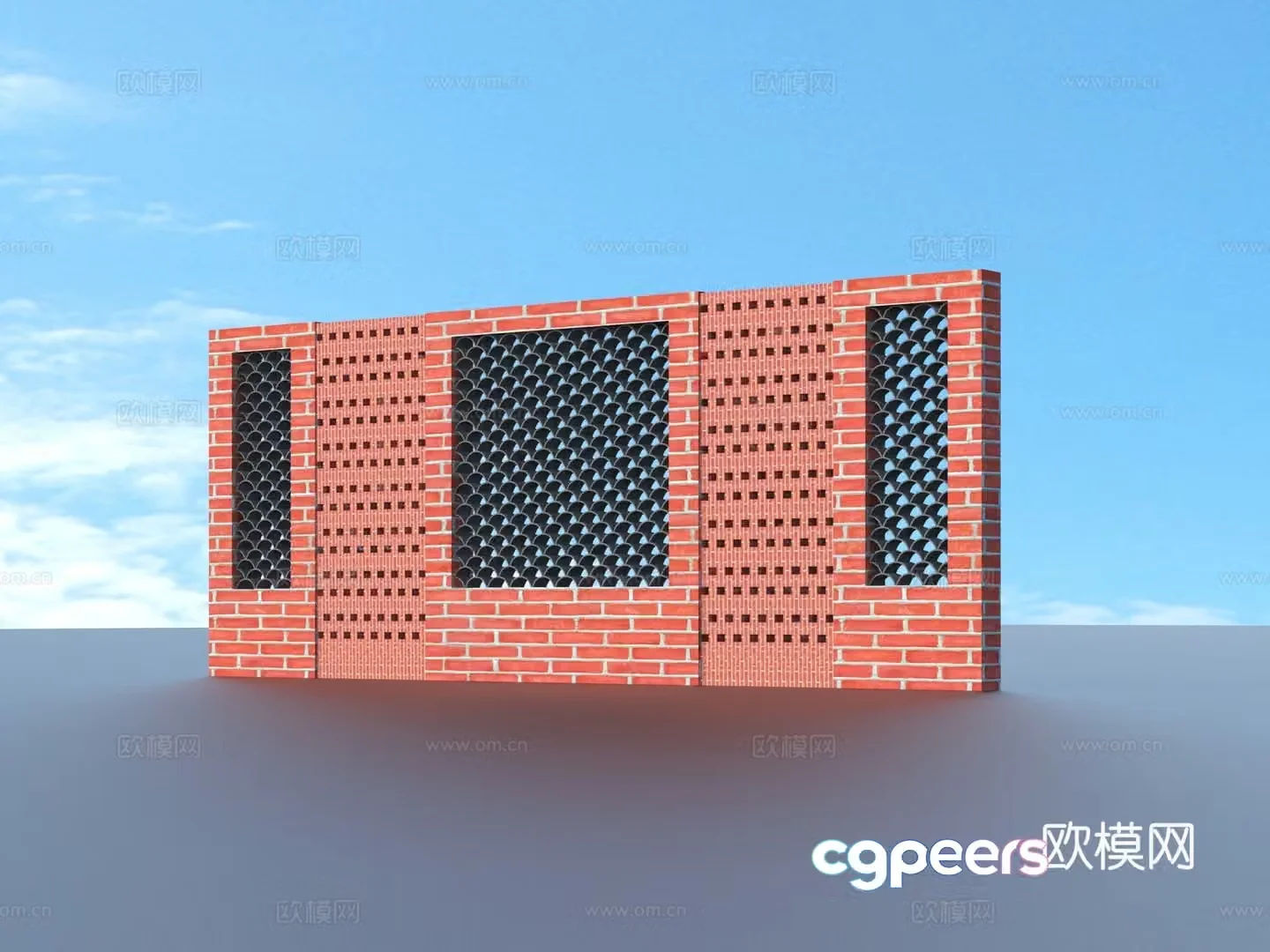 Brick wall Red brick wall Three-dimensional brick wall 3d model