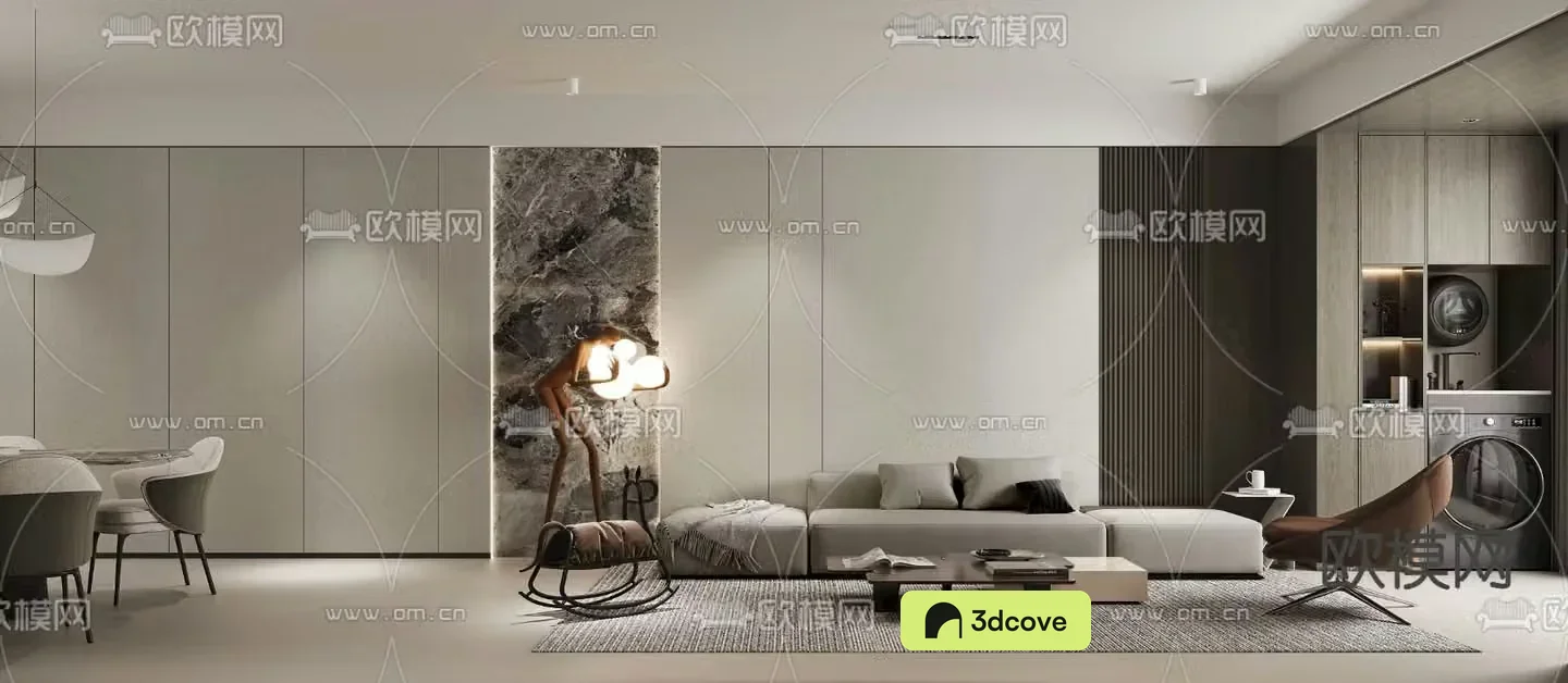 Modern living and dining room