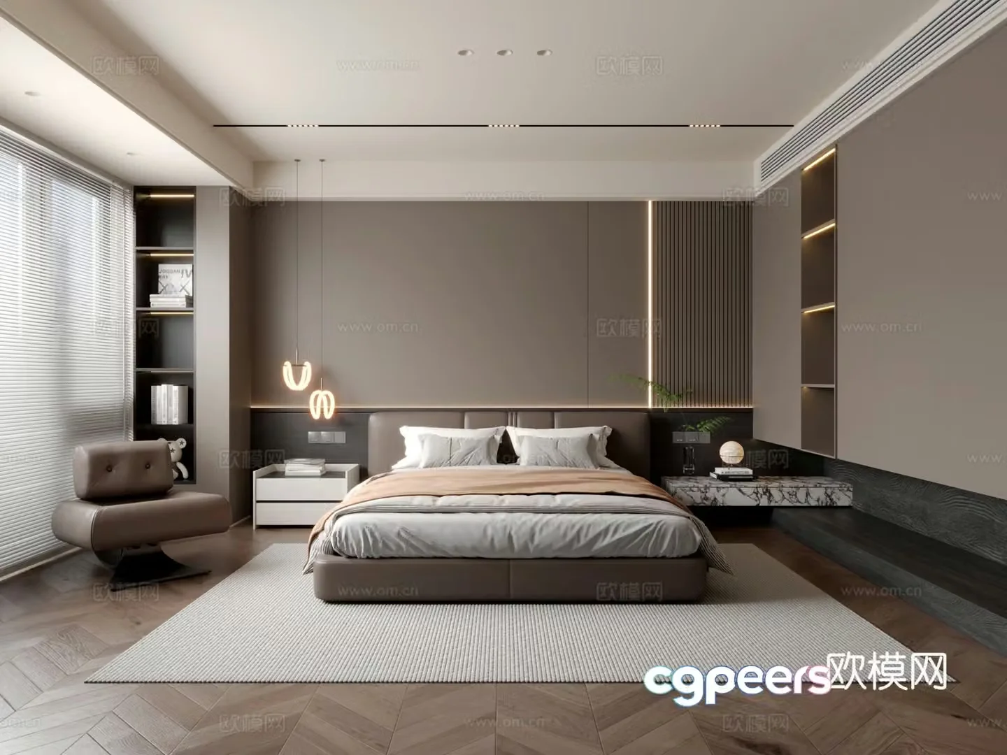 Italian style bedroom master bedroom 3d model