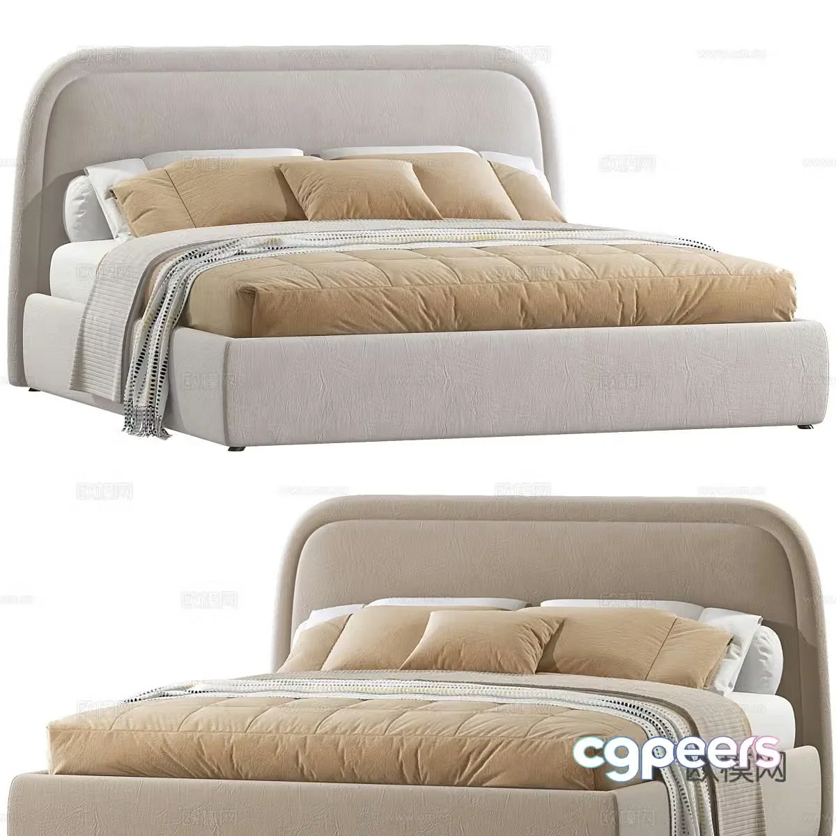 Double bed 3d model