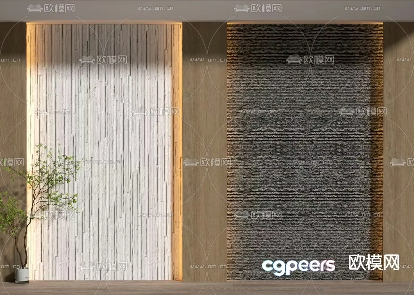 Modeling wall cultural stone background wall 3d model