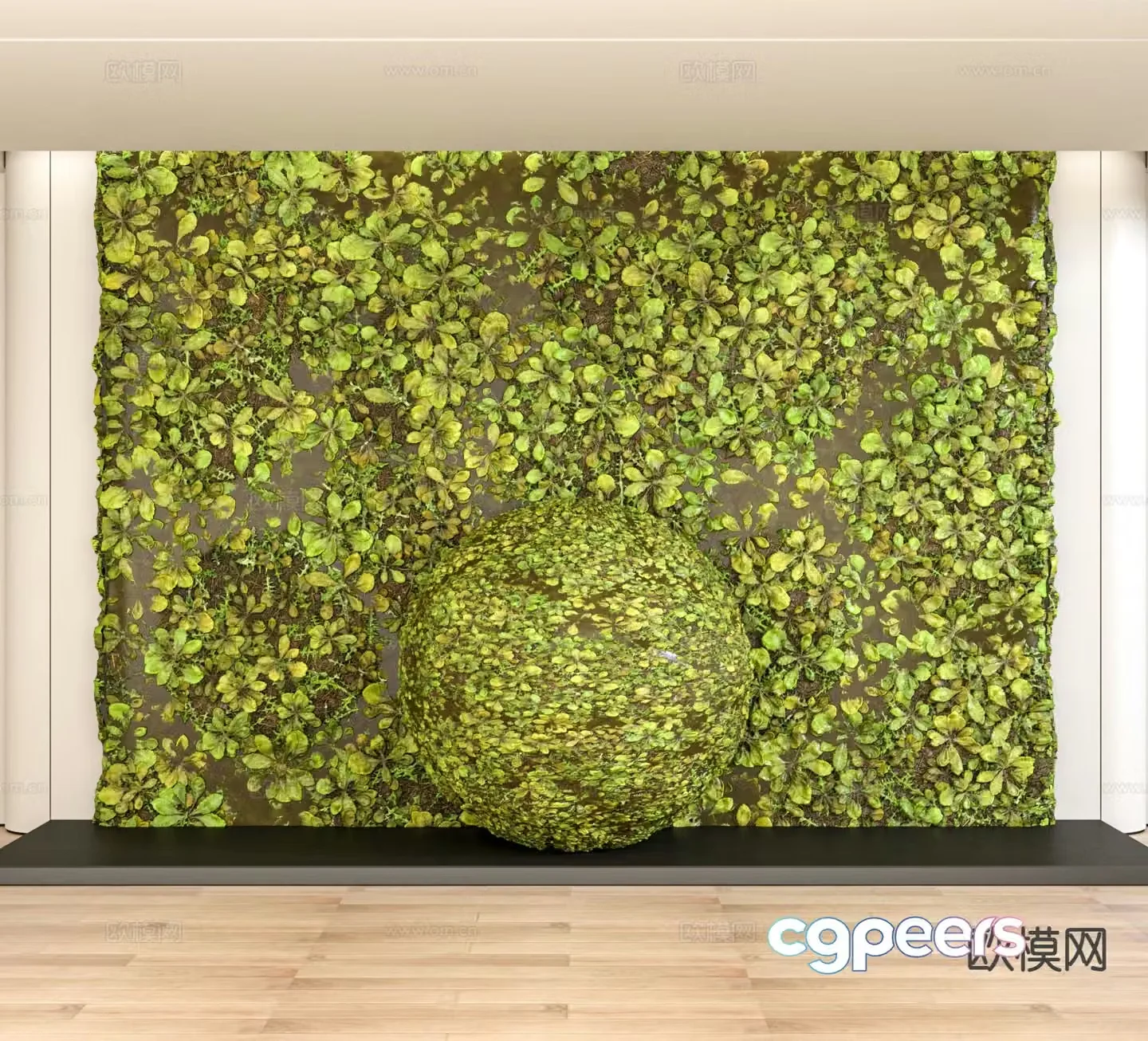 Modern lawn grass outdoor grass flowers and greenery 3d model