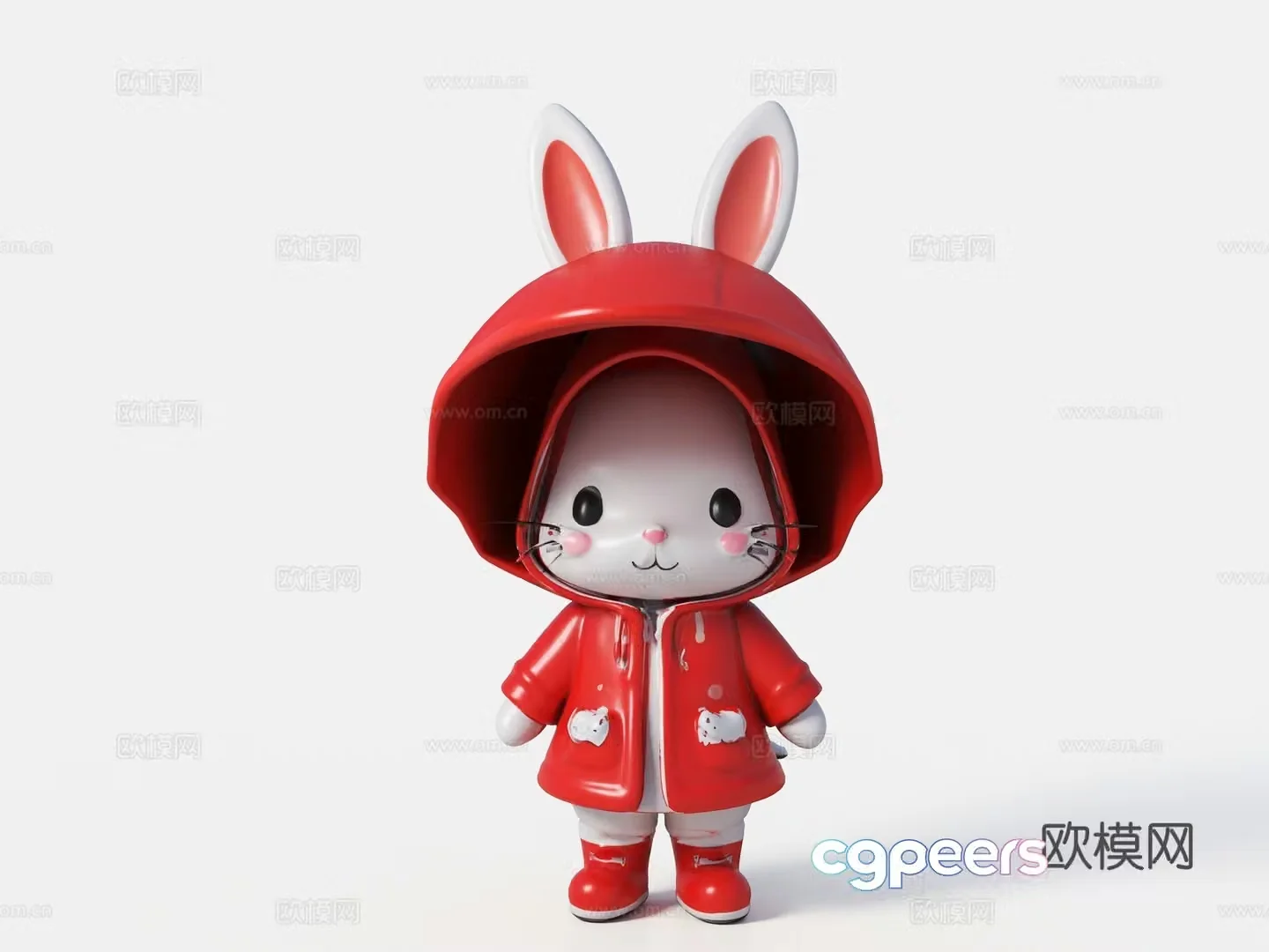 Modern trend rabbit ornaments cartoon rabbit decoration trendy toy doll figure rabbit figure Chen 3d model