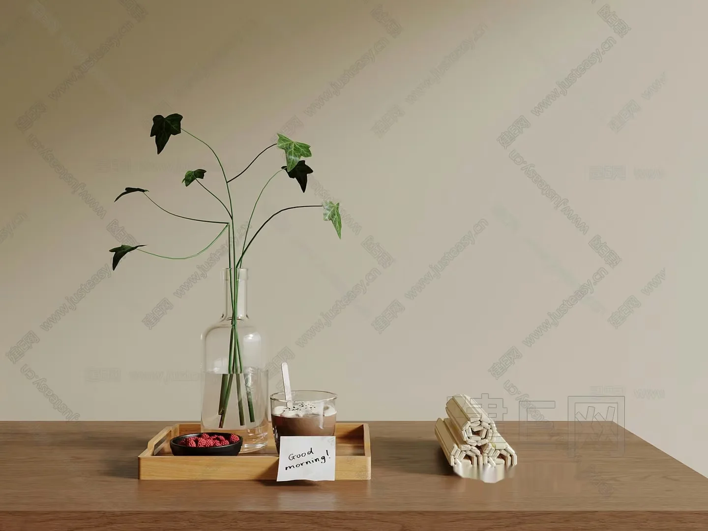 A Wooden Table 3D Model – 14041 – VRAY Render