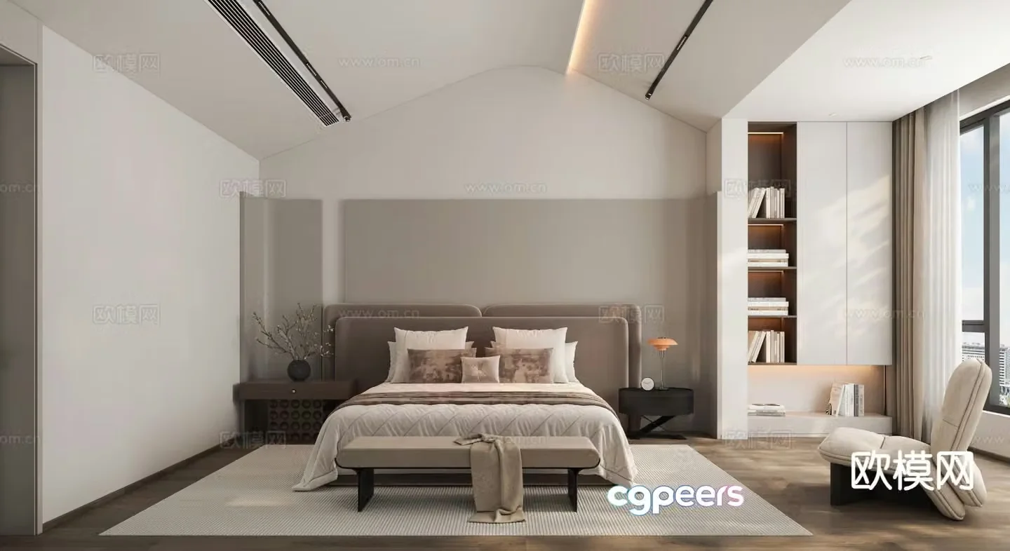 Italian style bedroom master bedroom 3d model