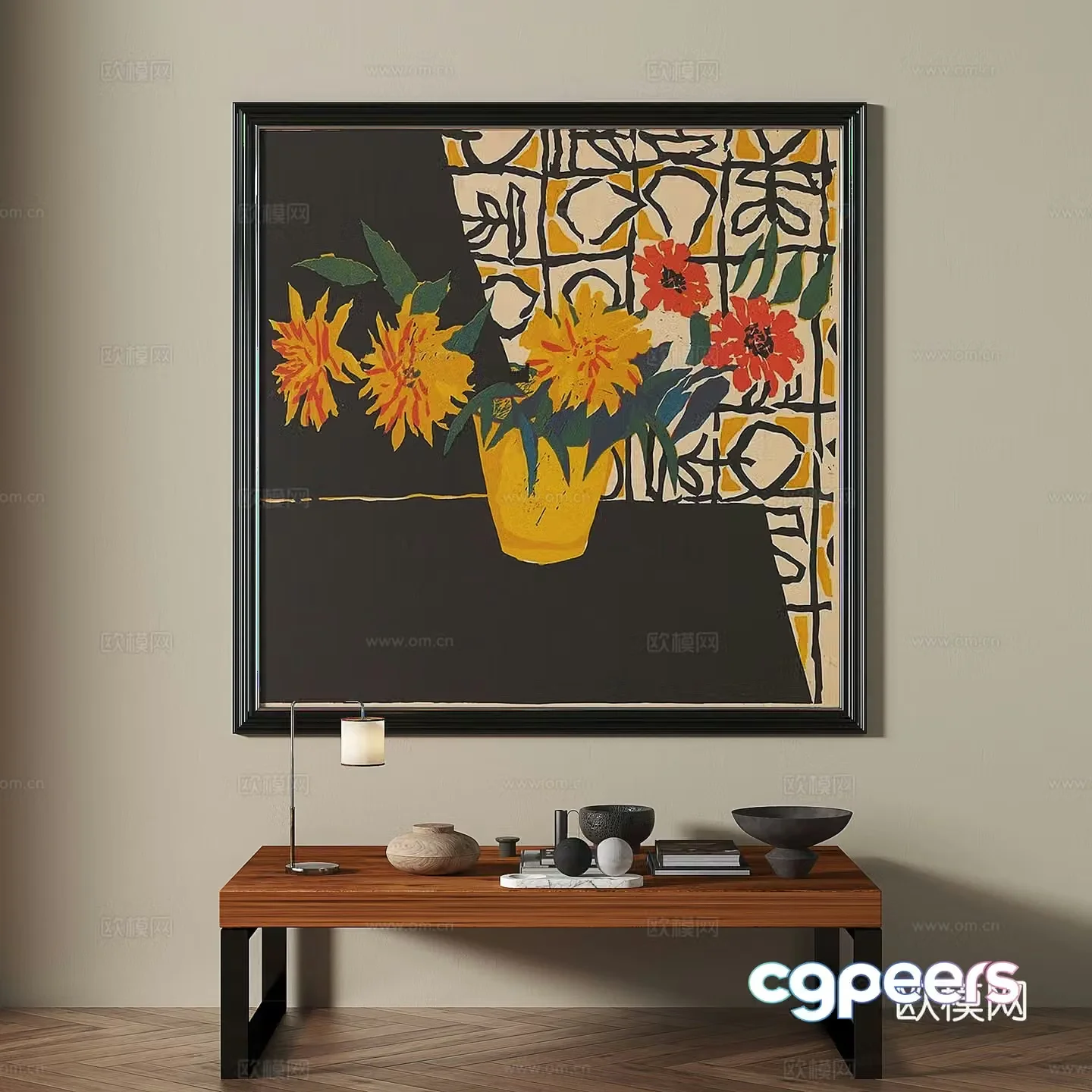 Modern medieval retro decorative painting 3d model