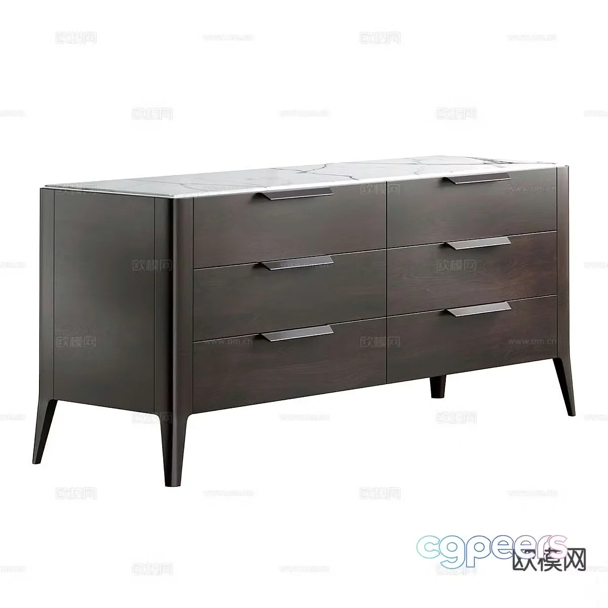 Italian style chest of drawers entrance cabinet 3d model