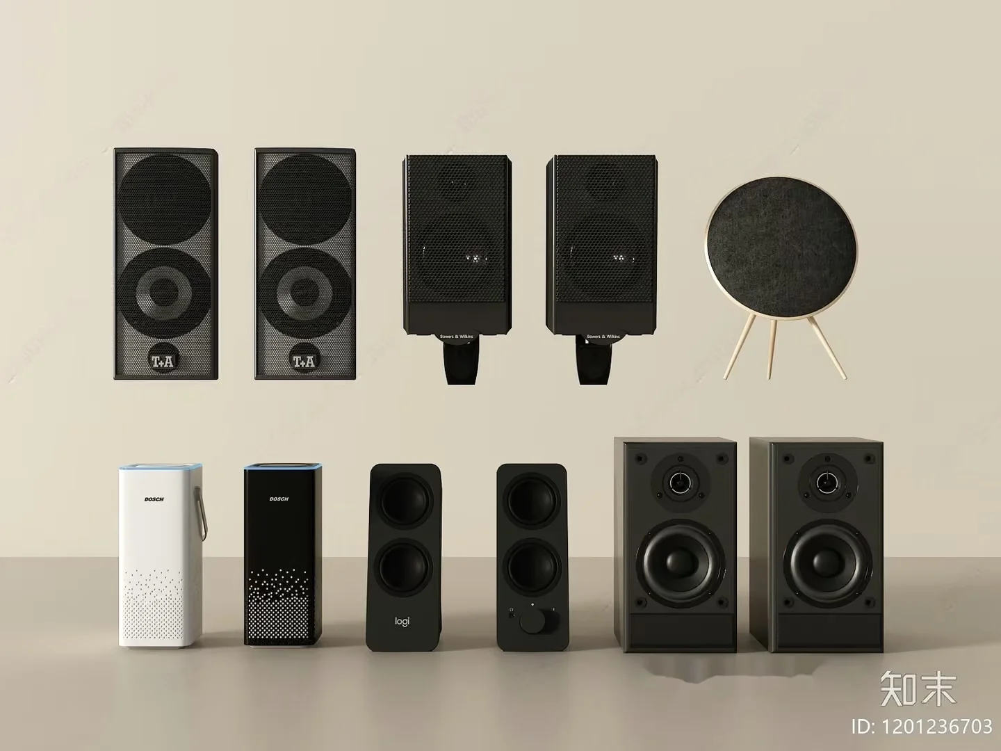 A Collection Of Speakers 3D Model – 17897 – VRAY Render
