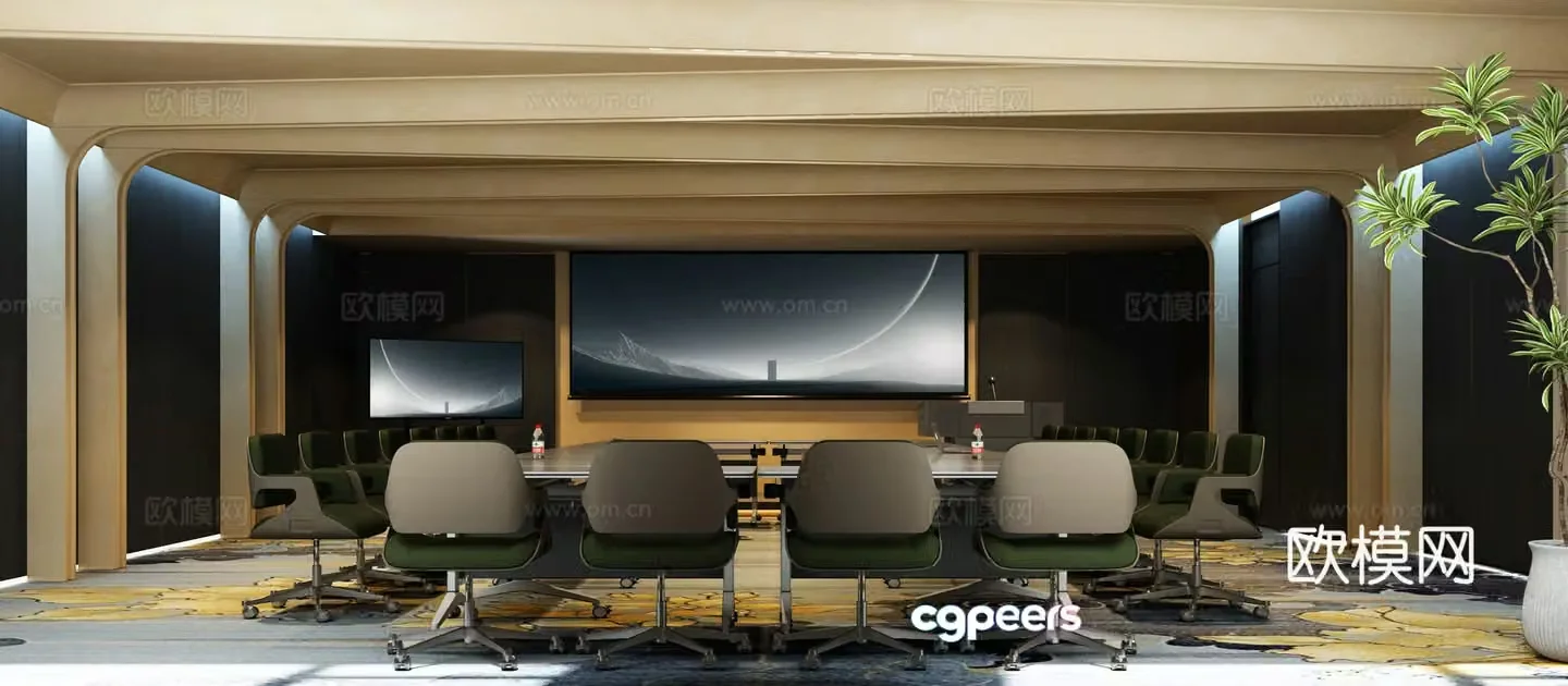 Modern conference room Modern conference training room 3d model
