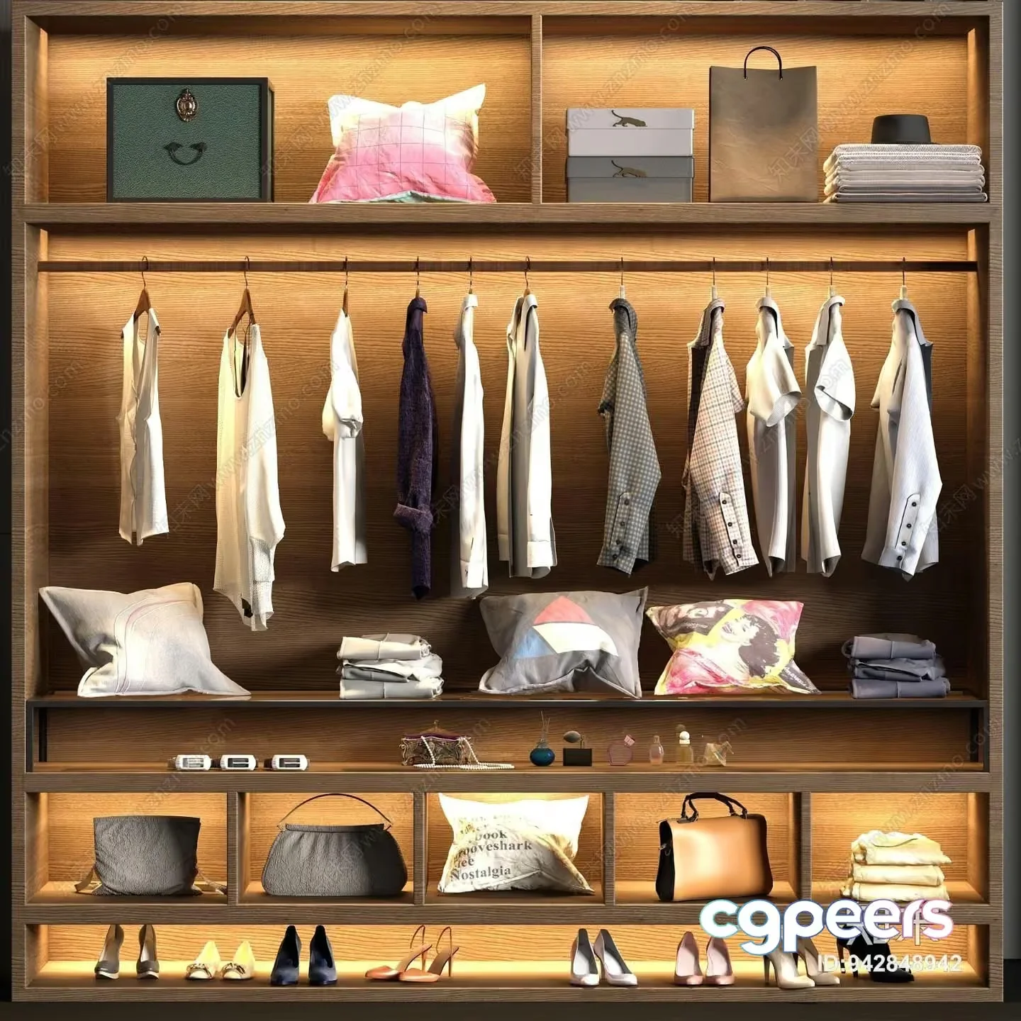 Modern Wooden Closet 3D Model – 20949 – VRAY Render