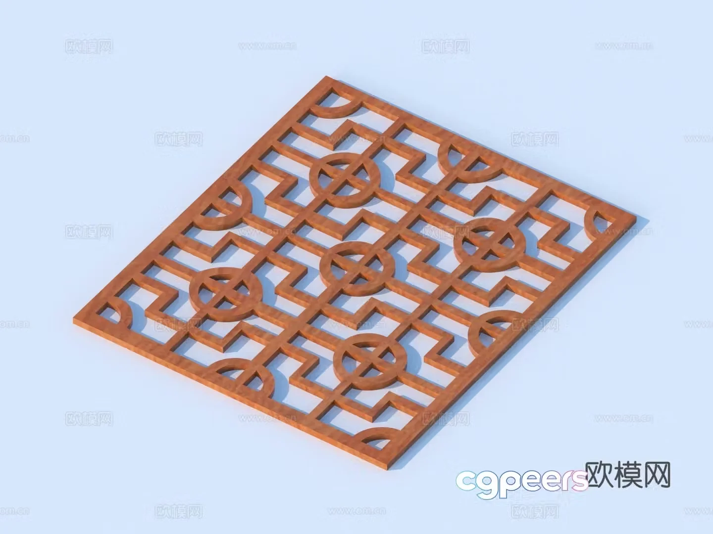 Carved window Grating window Hollow window Relief Wood carving 3D model