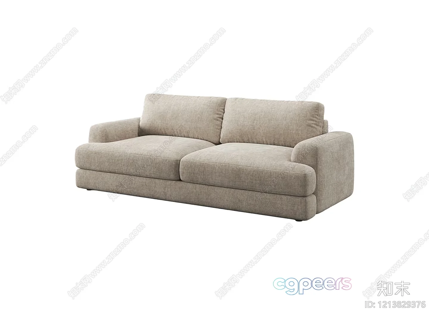 Beige Couch 3D Model – 16082 – VRAY Render