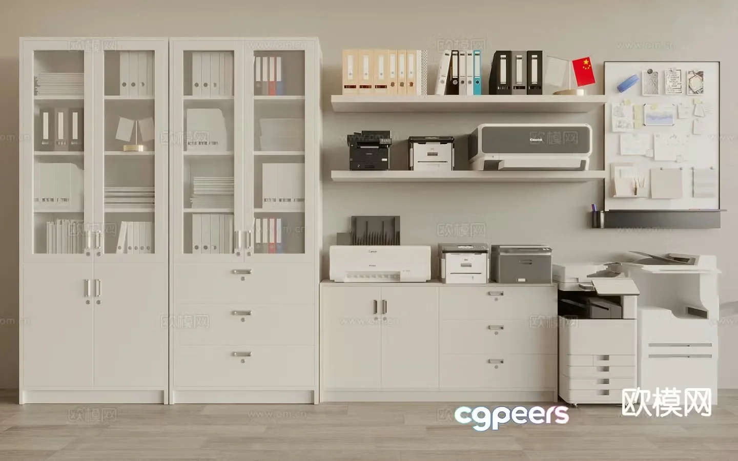 Printer file cabinet office supplies smart printer 3d model