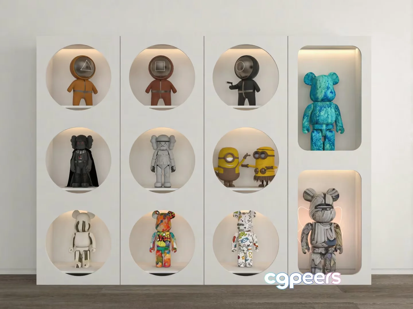 A Collection Of Unique Bear Figurines 3D Model – 13287 – VRAY Render
