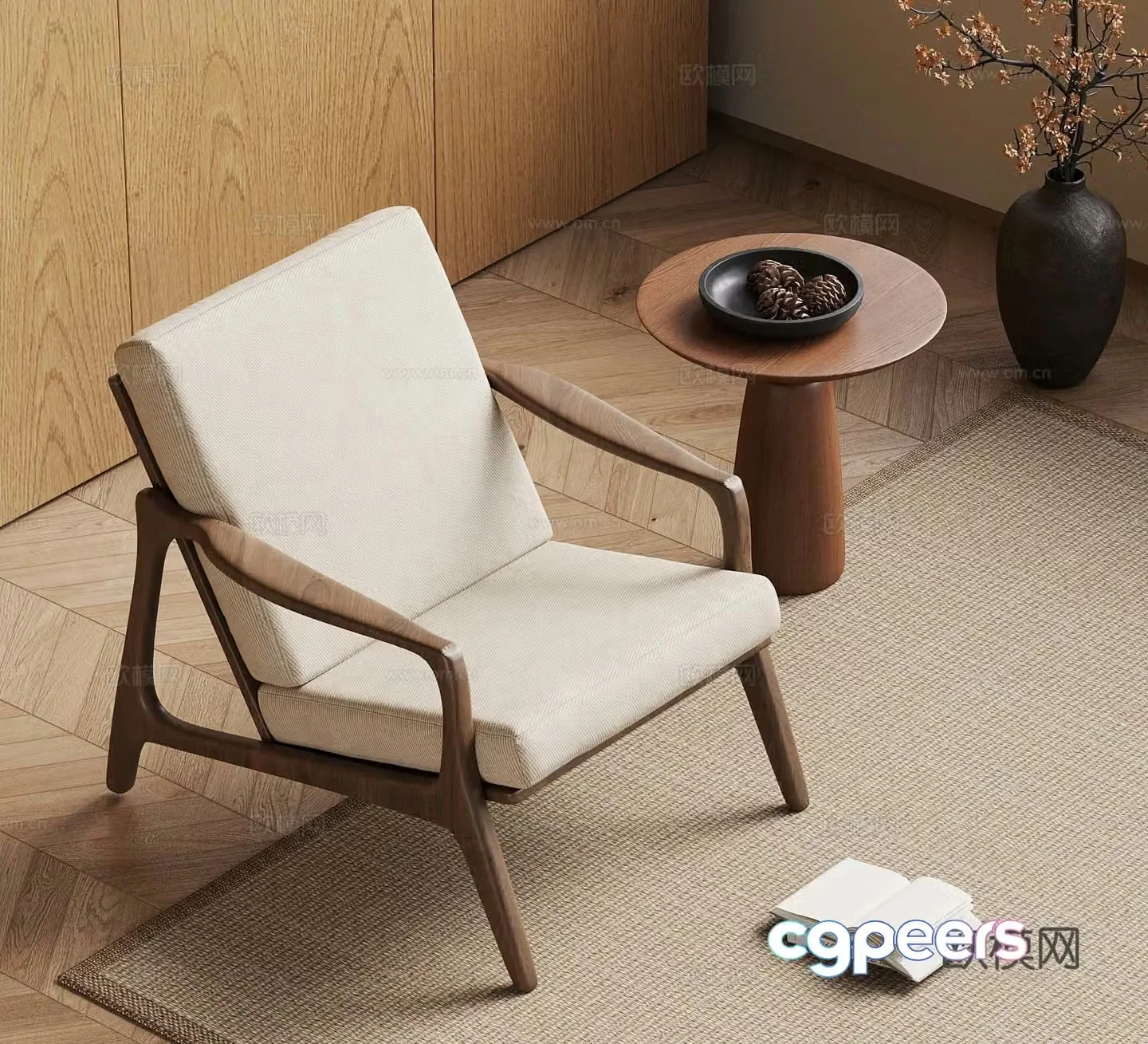 French medieval style leisure chair modern leisure chair 3d model