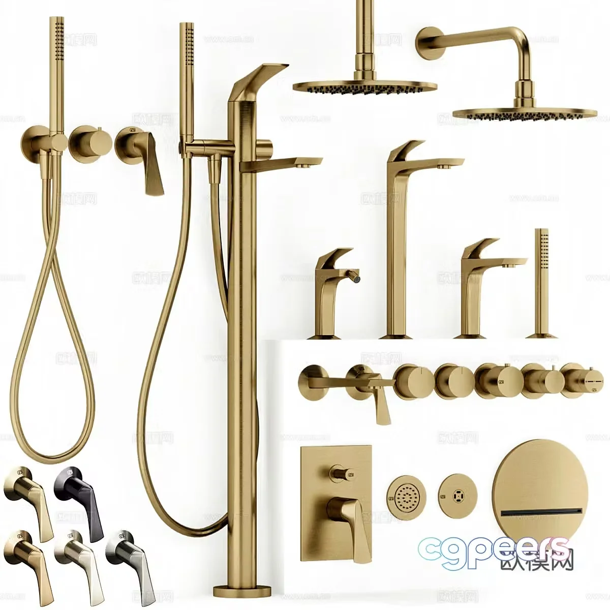 New Chinese style light luxury Gessi Ventaglio bathroom faucet 3D model