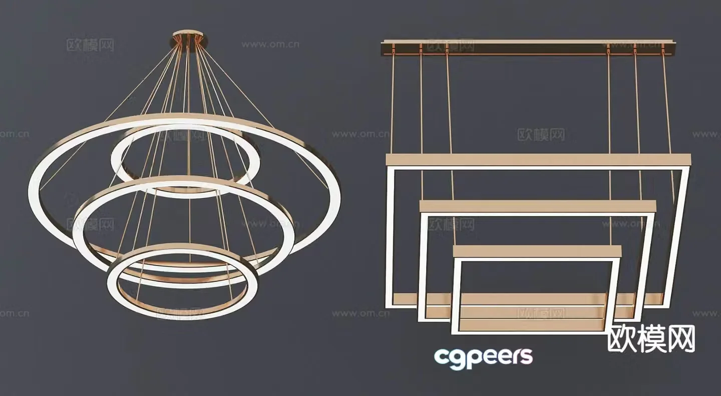 Light luxury chandelier art chandelier 3d model