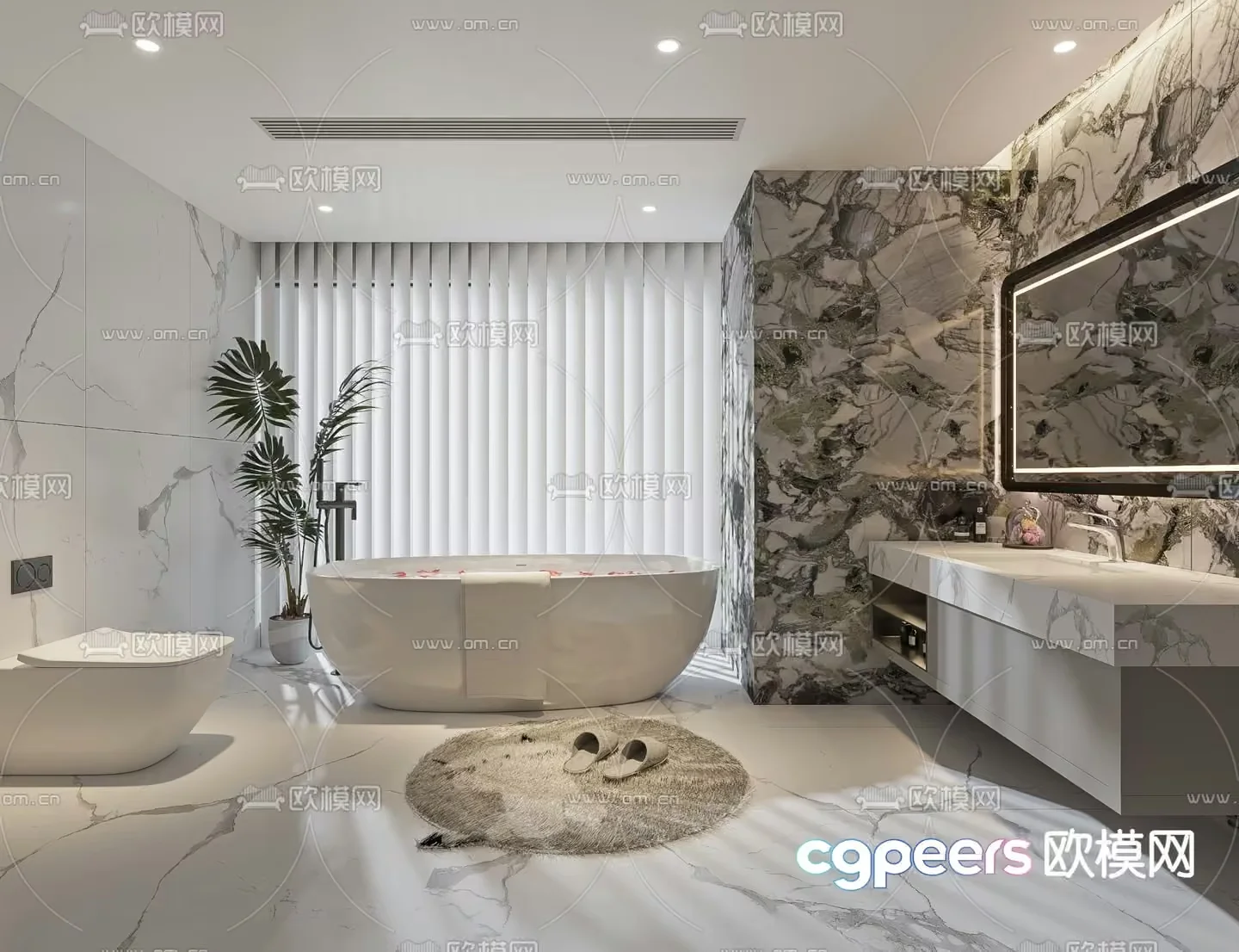 Modern Bathroom 3D Model – 1260 – VRAY Render