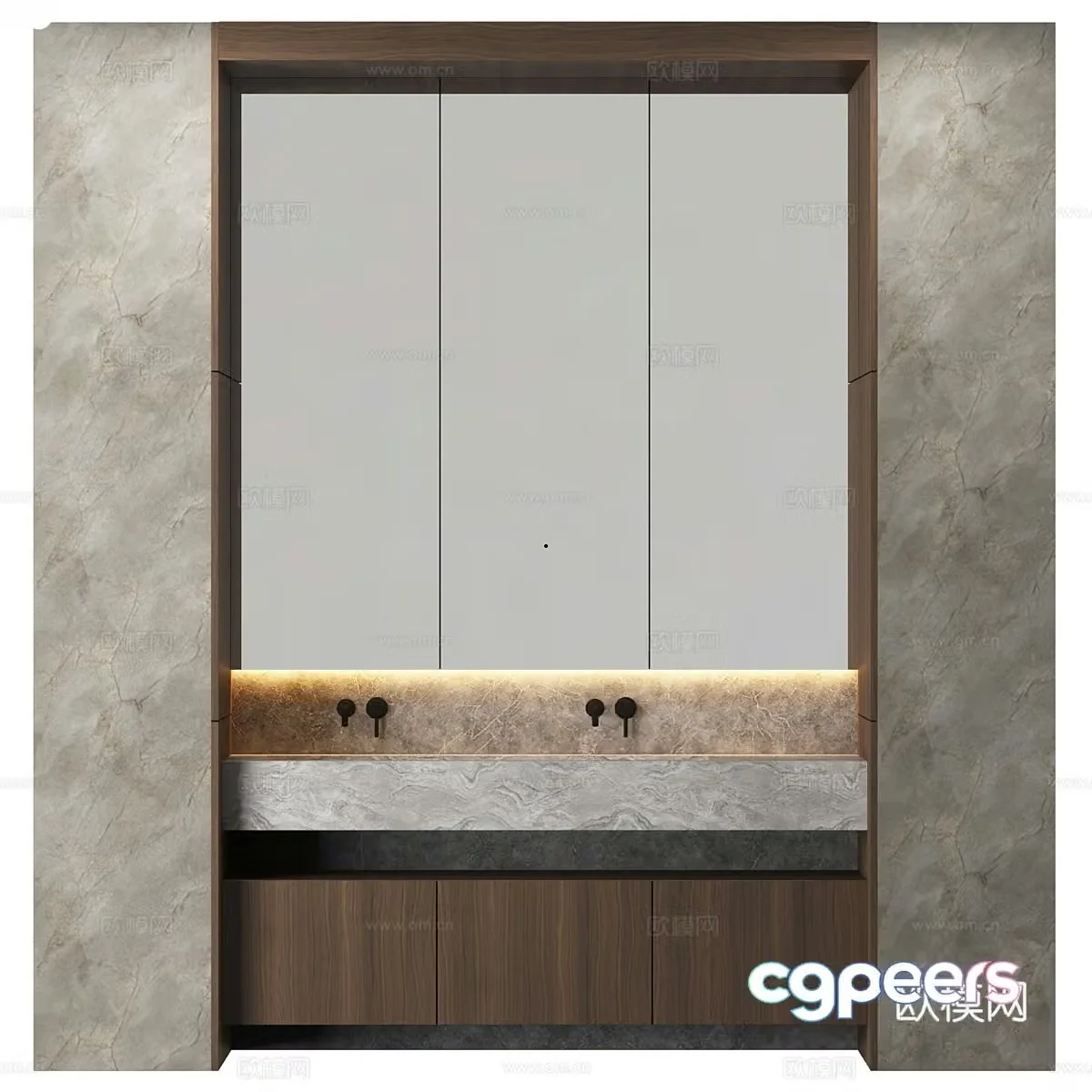 New Chinese style bathroom cabinet 3D model