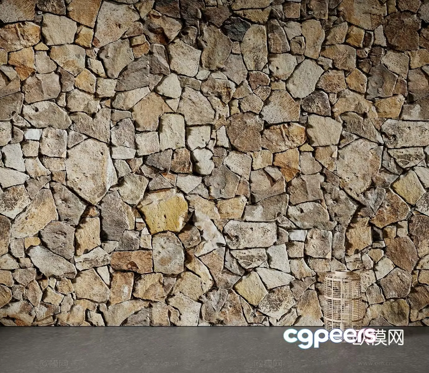 Outdoor gravel wall Cultural stone wall Stone wall Exterior wall 3d model