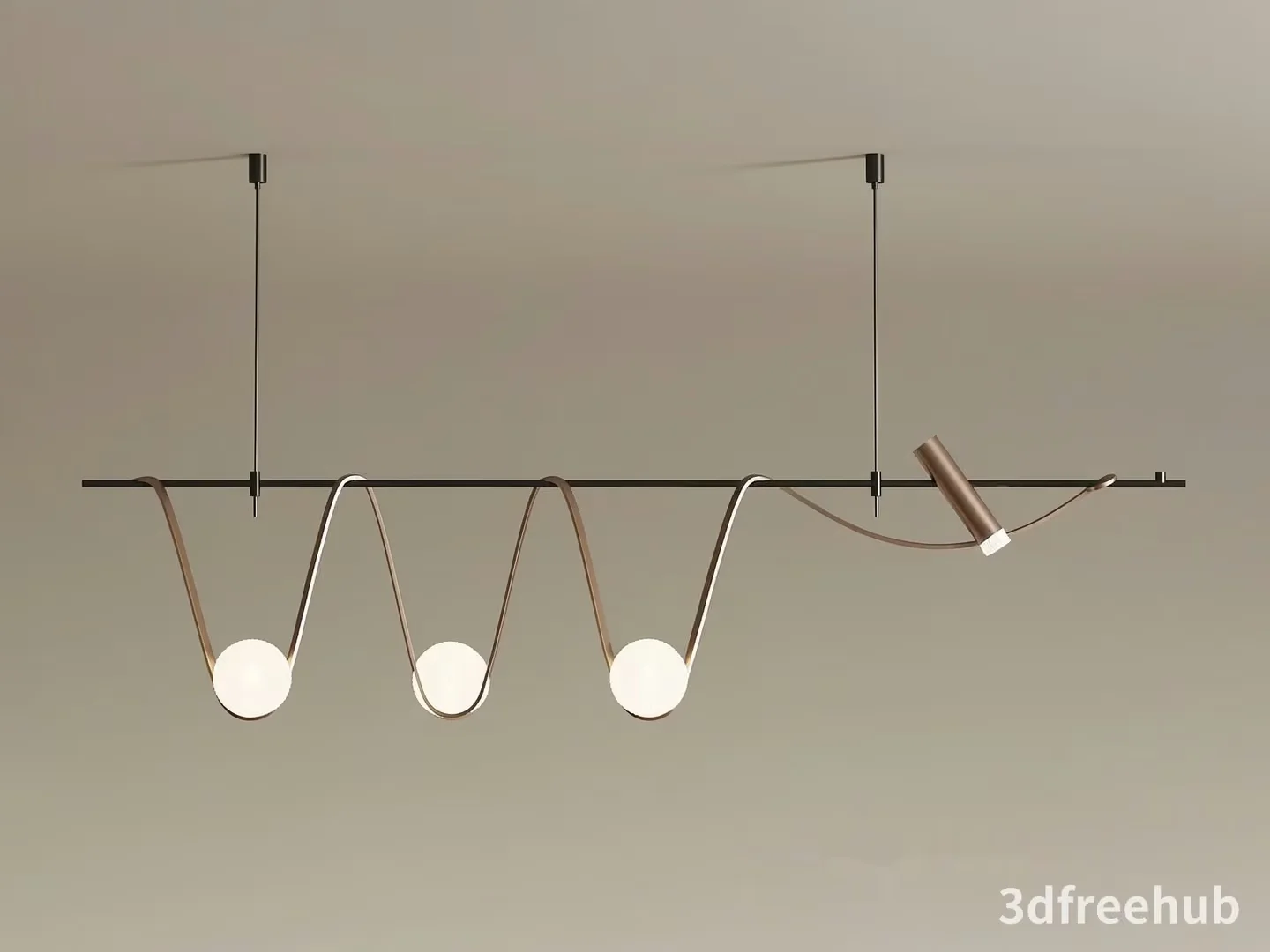 Gold Light Fixture 3D Model – 5854 – VRAY Render