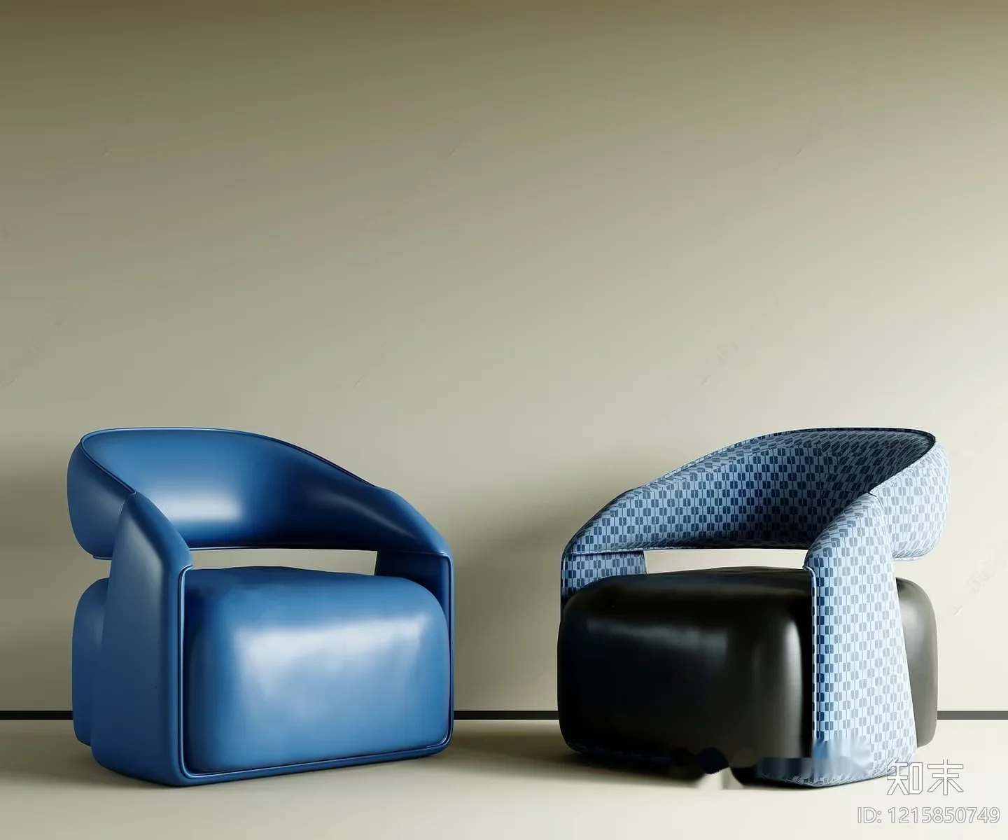 Blue And Black Chairs 3D Model – 9917 – VRAY Render