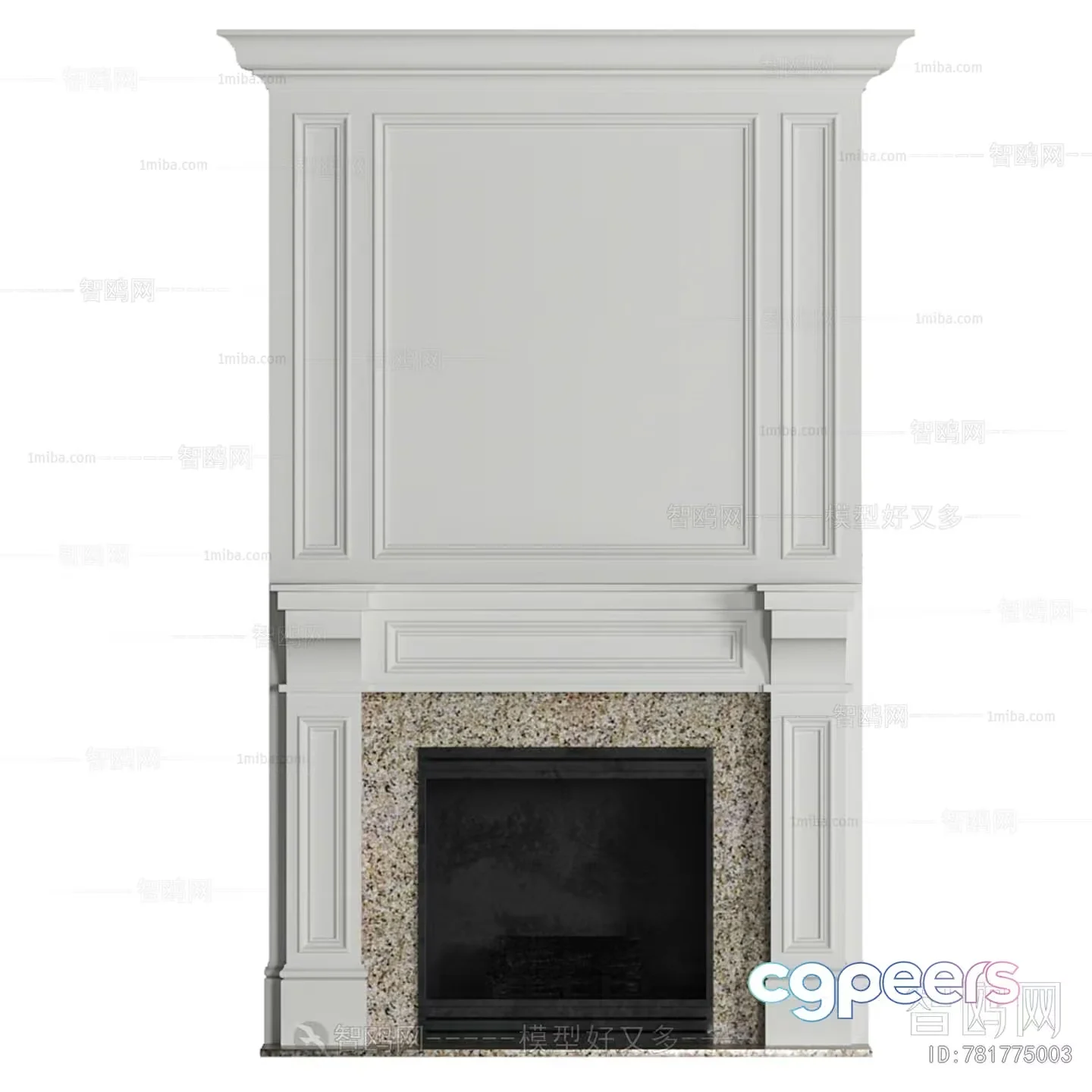 A White Fireplace 3D Model – 6662 – CORONA Render