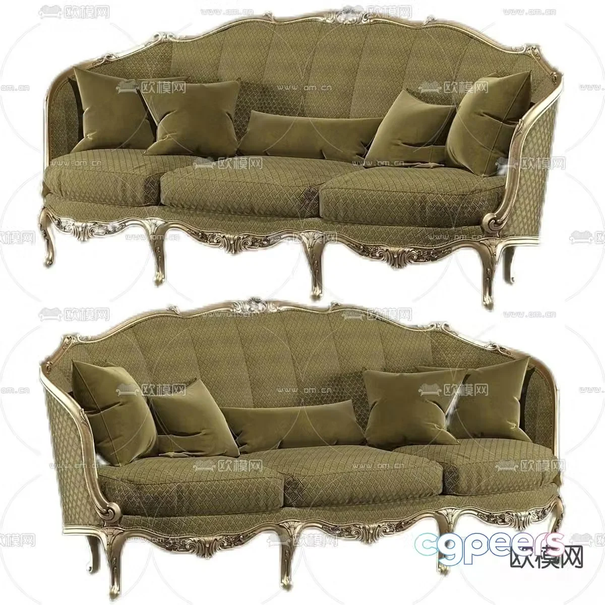 European classical fabric sofa 3d model