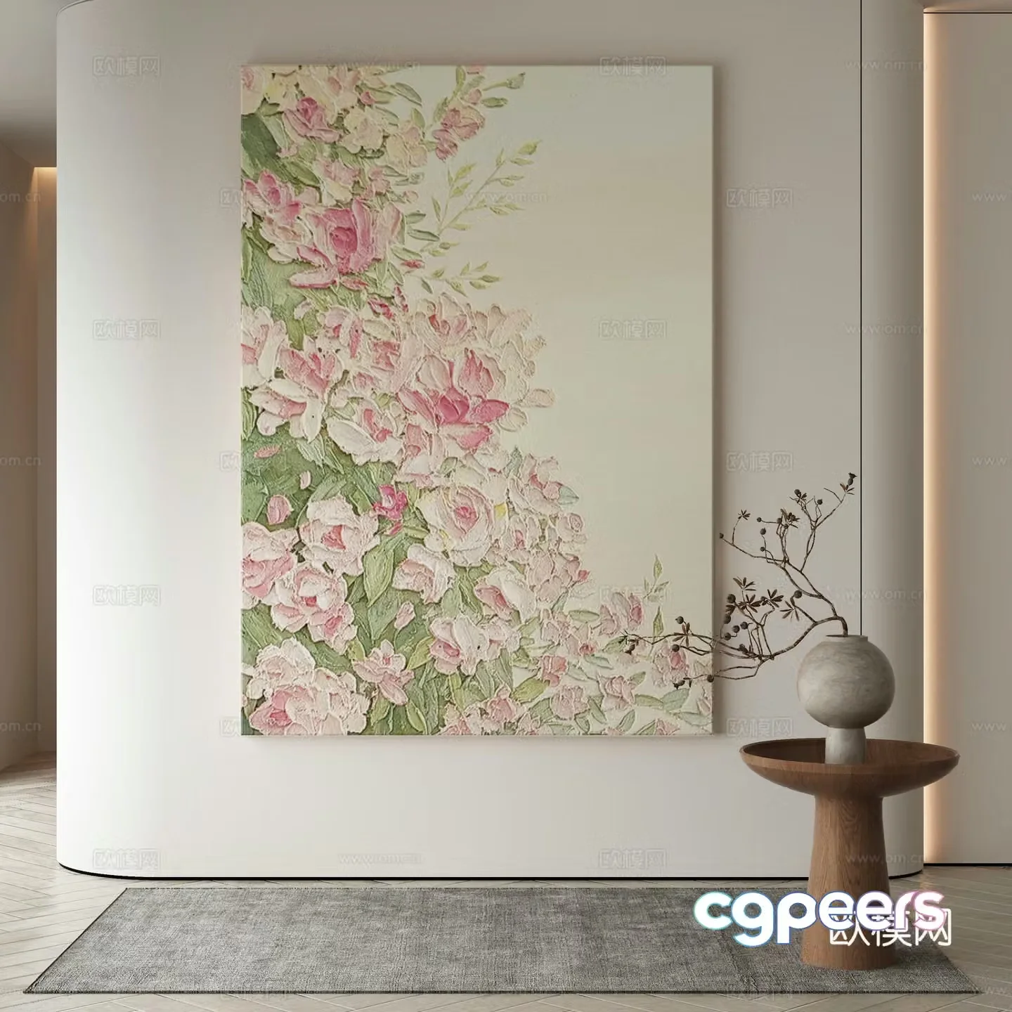 Modern Wasabi Hanging Painting Oil Painting 3D Model