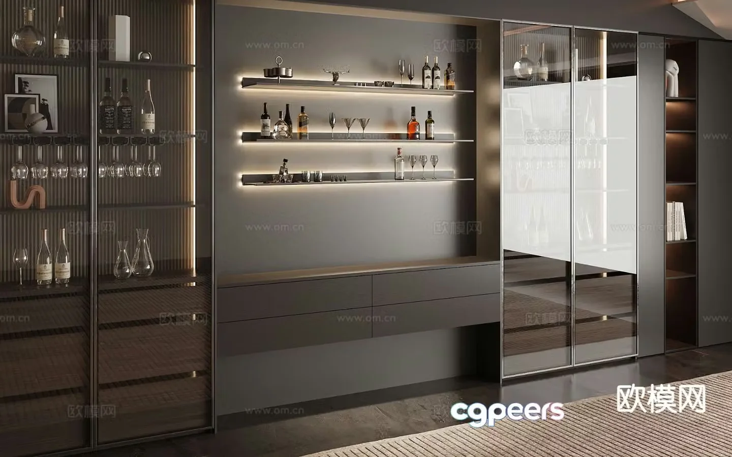 Italian wine cabinet 3D model